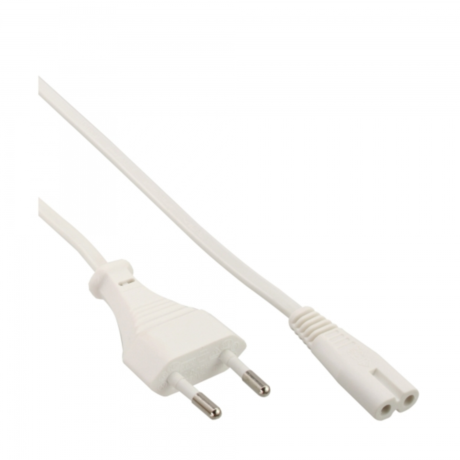 InLine Mains Cable Mains Plug to Euro 8 C7 Plug White 1.5m