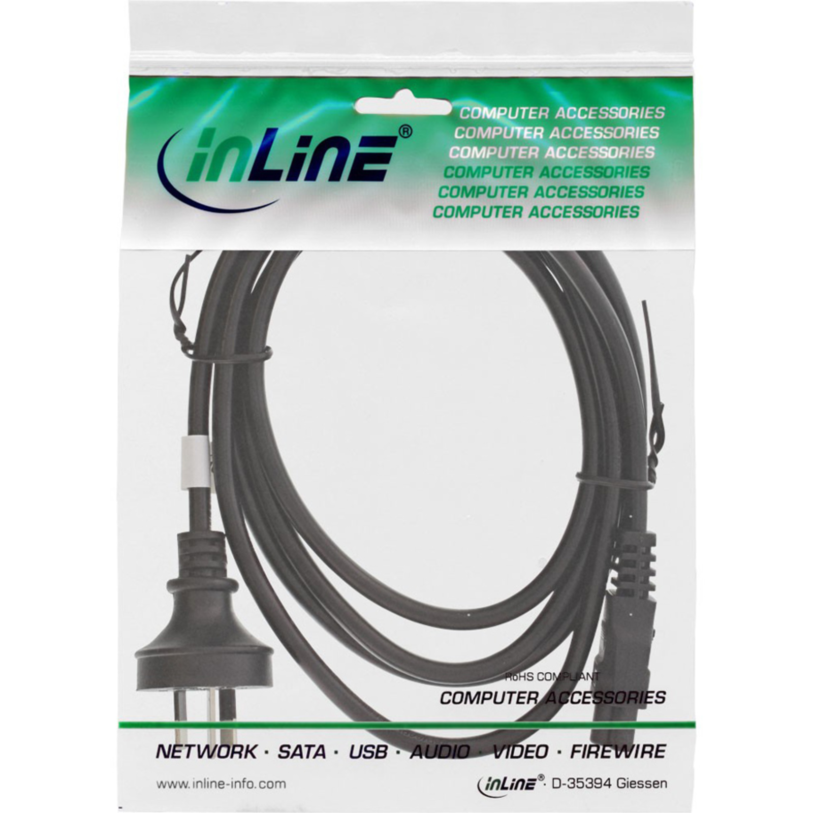 InLine Power Cable for Notebook Australia 3-pin Connector 2m