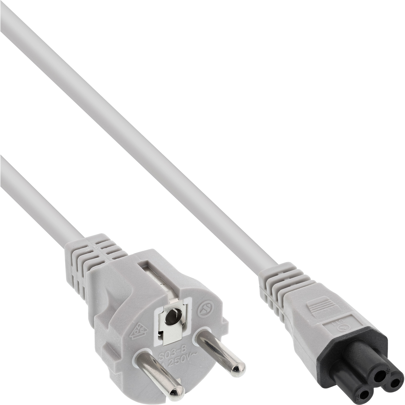 InLine Power Cable for Notebook 3-pin Connector Gray 0.5m