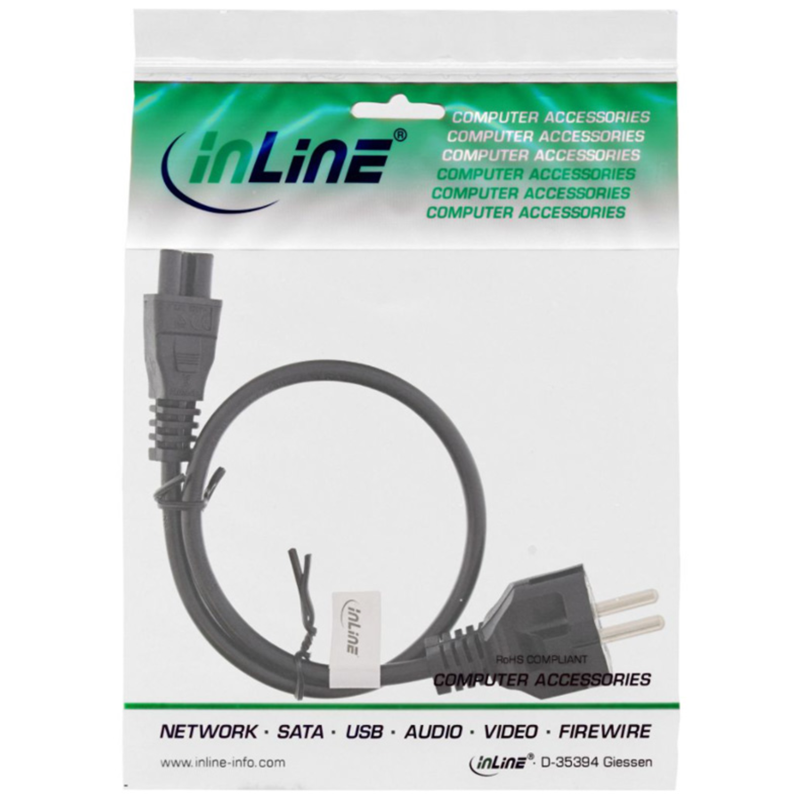 InLine Power Cable for Notebook Italy 3-pin Connector 2.0m