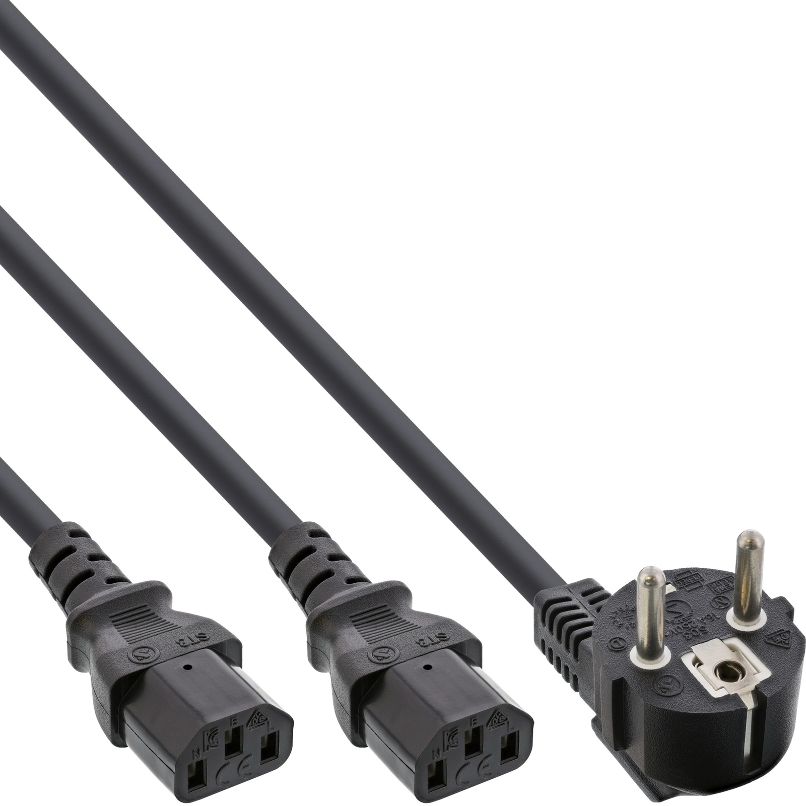 InLine Mains Y Cable 1x Predective Contact ST to 2x Cold Appliances ST 1m