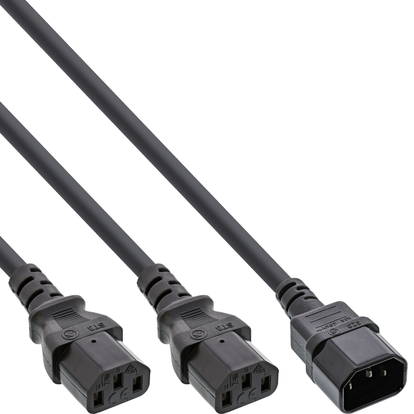 InLine Mains Y-cable Cold Appliance 1x IEC-C14 to 2x IEC-C13 1m