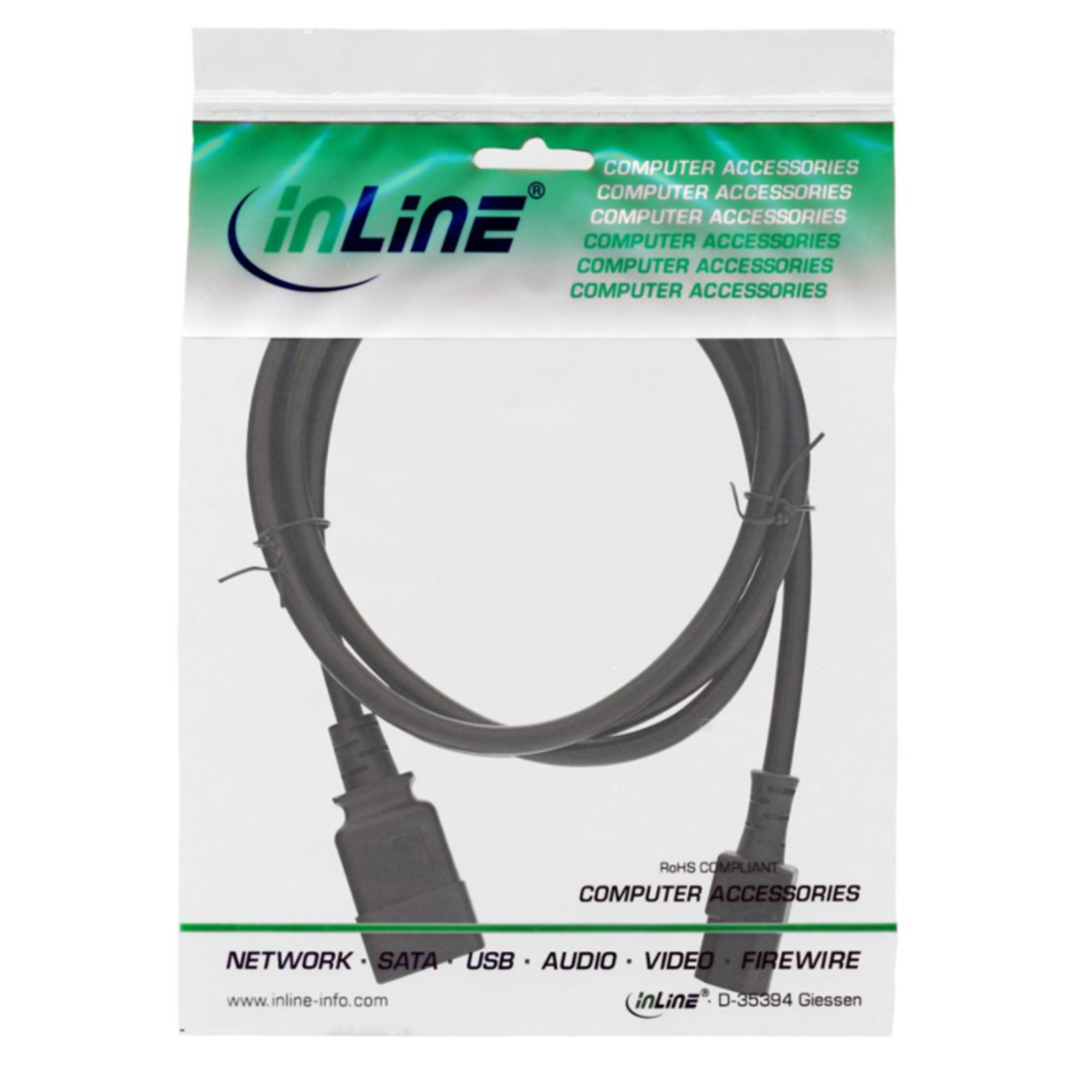 InLine Mains Adapter Cable IEC-60320 C20 to C13 Max.10A 3m