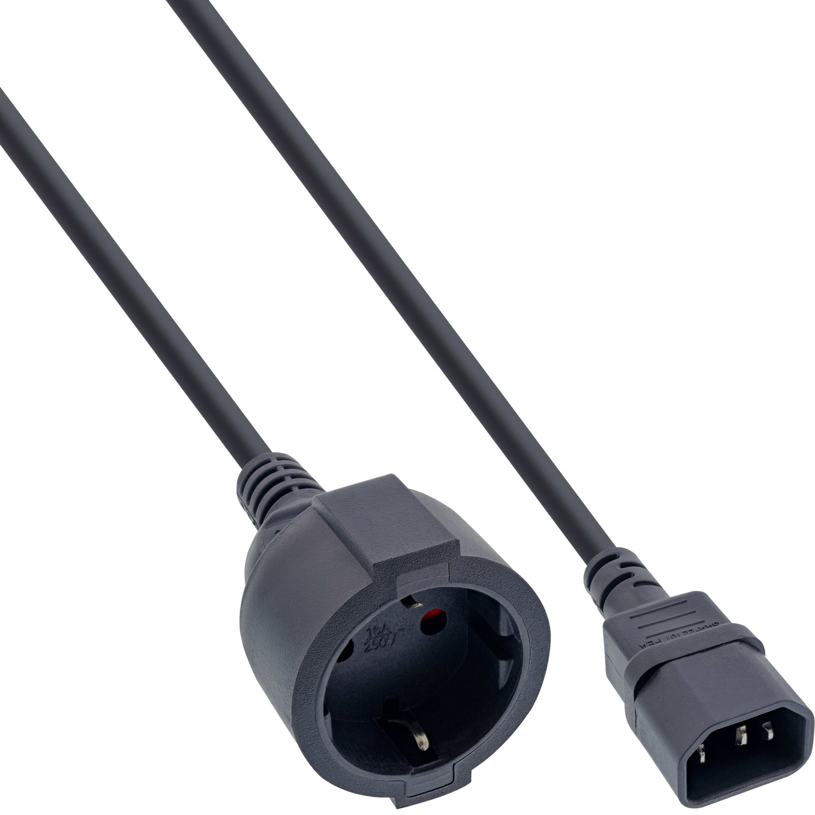InLine Mains Adapter Cable Cold Appliance C14 to Earthing Contact Socket 2m