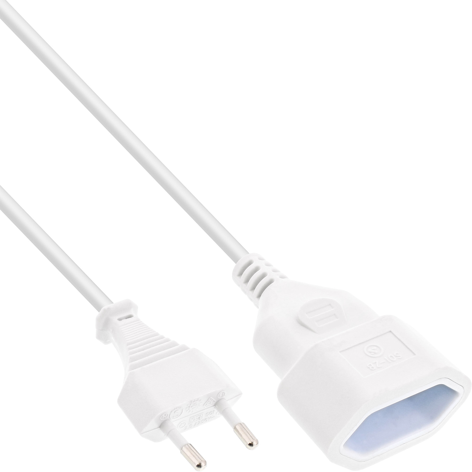 InLine Euro Extension Euro Plug to Euro Coupling White 0.5m Audio/Multimedia Power/Power Supply