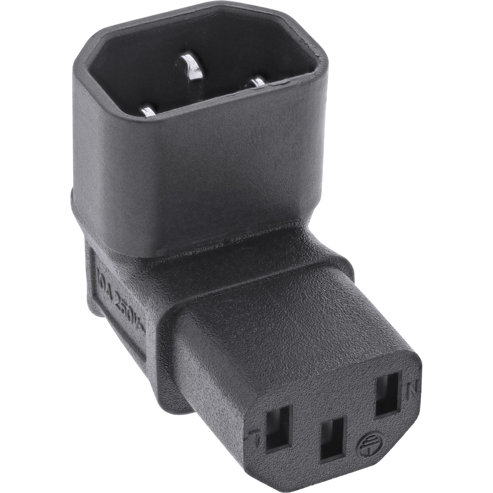 InLine Mains Adapter IEC 60320 C14 C13 Top-bottom Angled 3-pin Cold Appliances