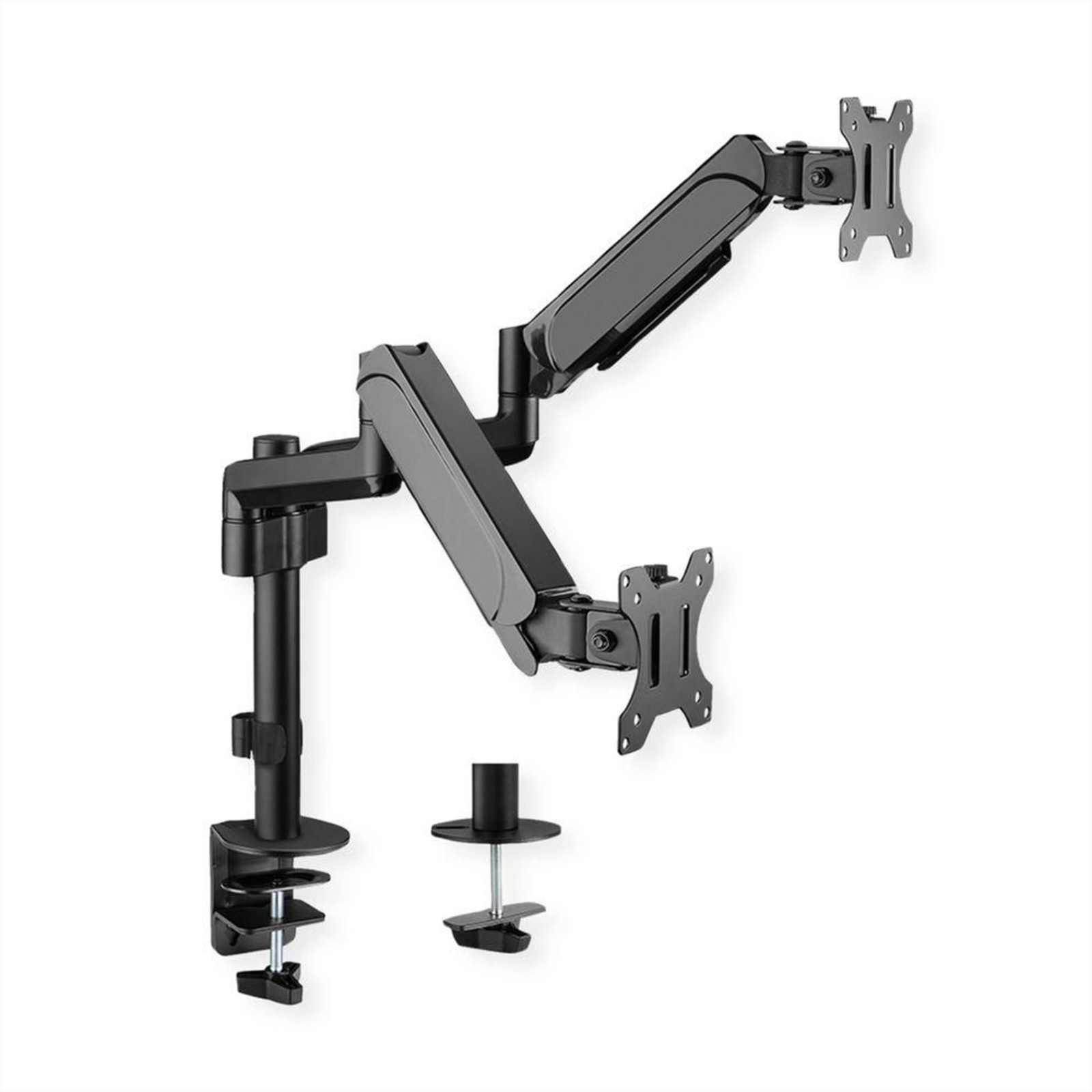 VALUE Dual LCD Arm Support Bar 4 Joints Table Mounting 17-32 Inch up to 2x 9 Kg