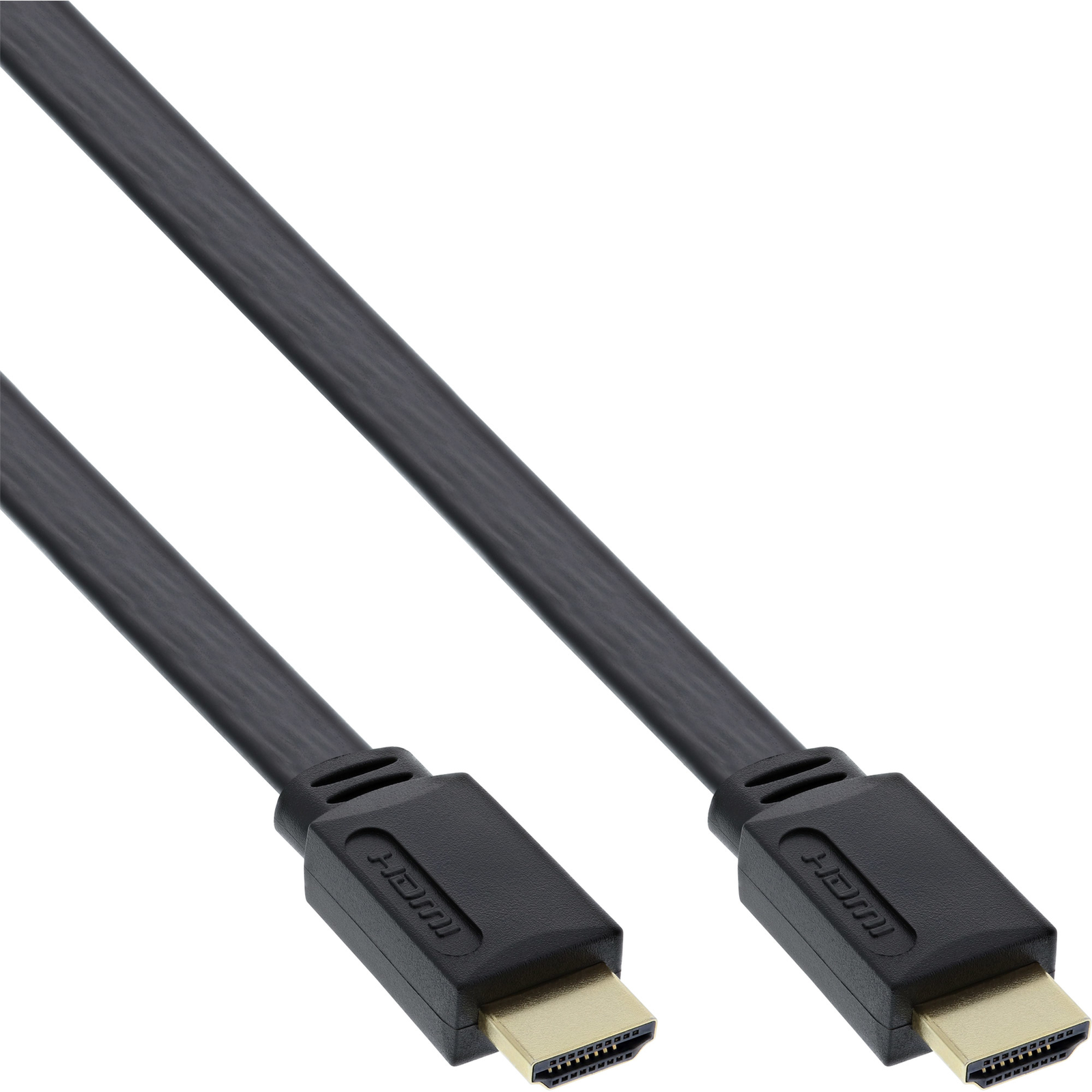 InLine HDMI High-speed Flat Cable with Ethernet gold-plated Contacts Black 10m