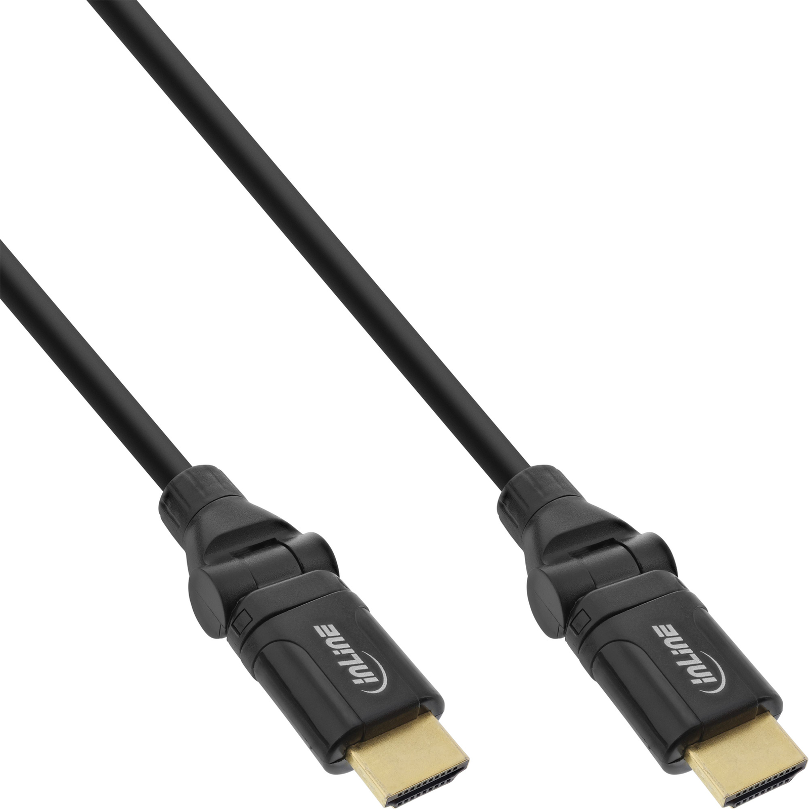 InLine HDMI-HS Cable W. Eth. ST-ST Plugged Con. Black Flex. Elbow 0 -5m