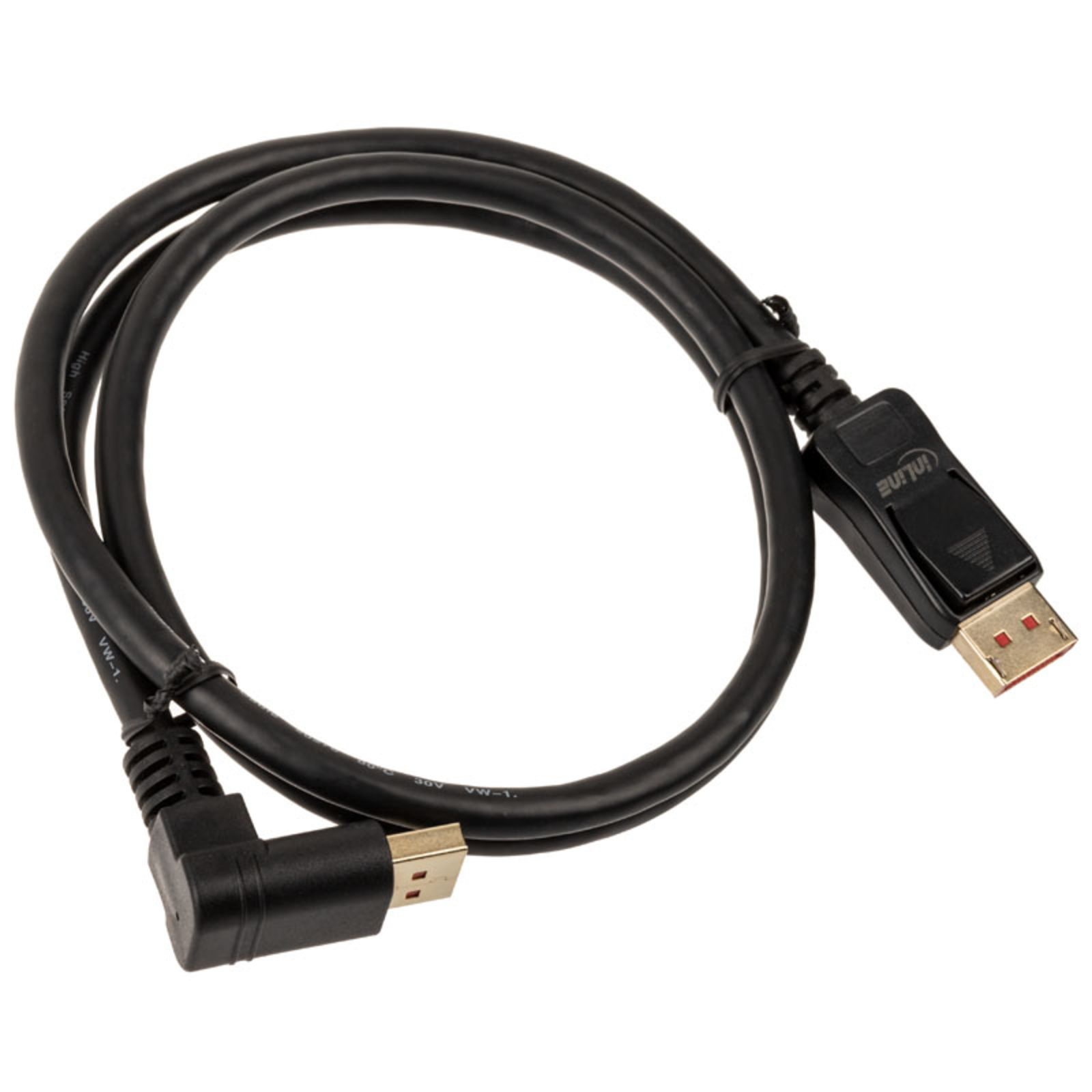 InLine DisplayPort 1.4 Cable 8K4K Angled Upwards Black-gold 1m