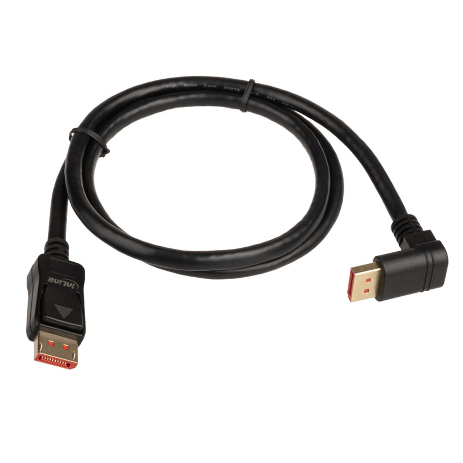 InLine DisplayPort 1.4 Cable 8K4K Angled Downwards Black-gold 1m