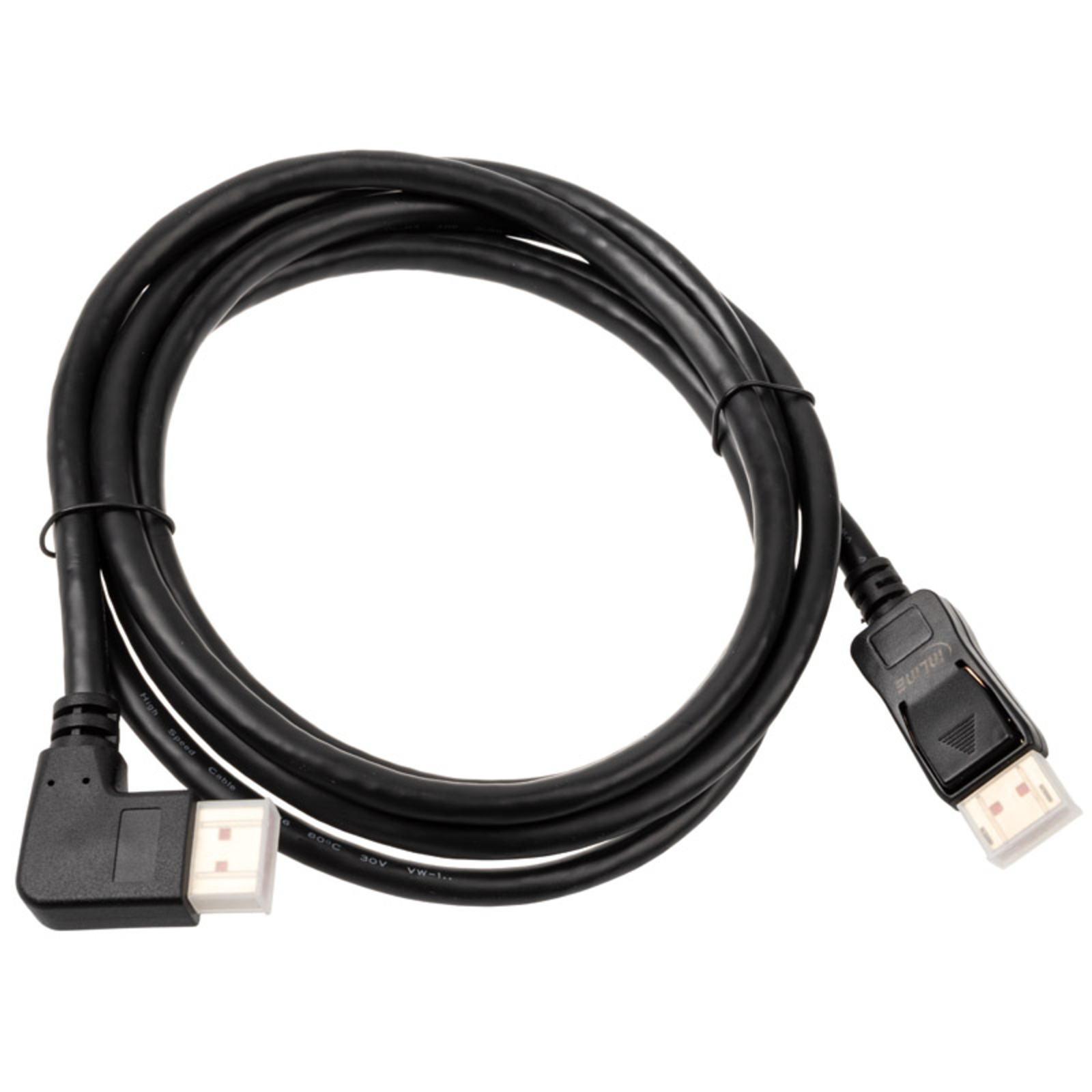 InLine DisplayPort 1.4 Cable 8K4K Left Angled Black-gold 2m