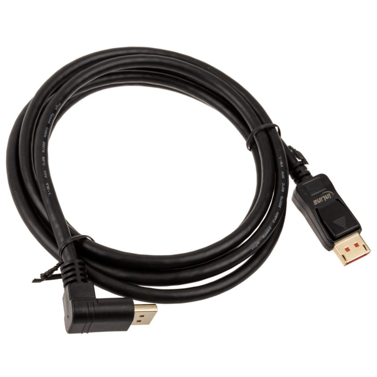 InLine 8K (UHD-2) DisplayPort Cable Angled Downwards Black 2m