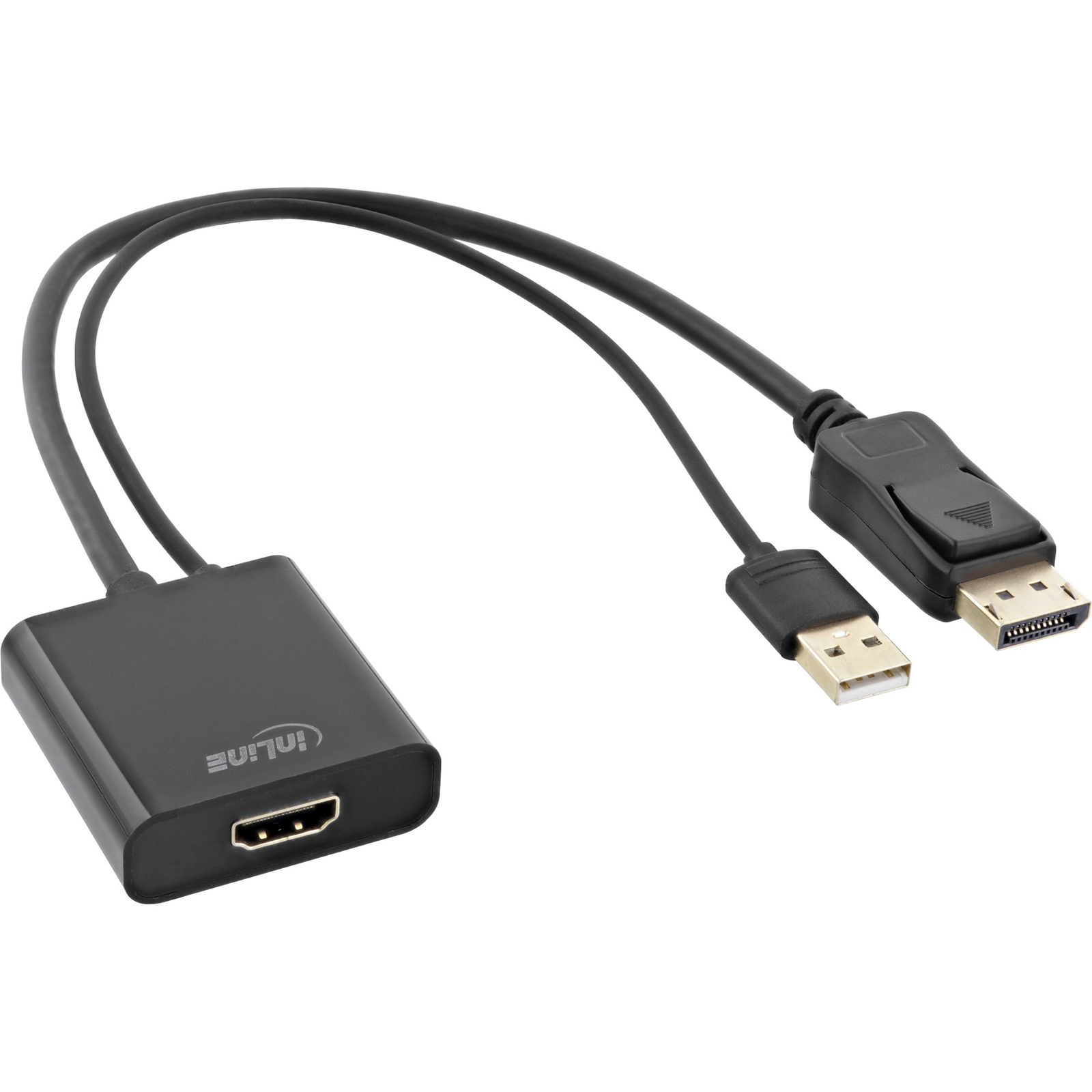 InLine HDMI BU to DisplayPort ST Converter Cable 4K Black-gold 0.3m