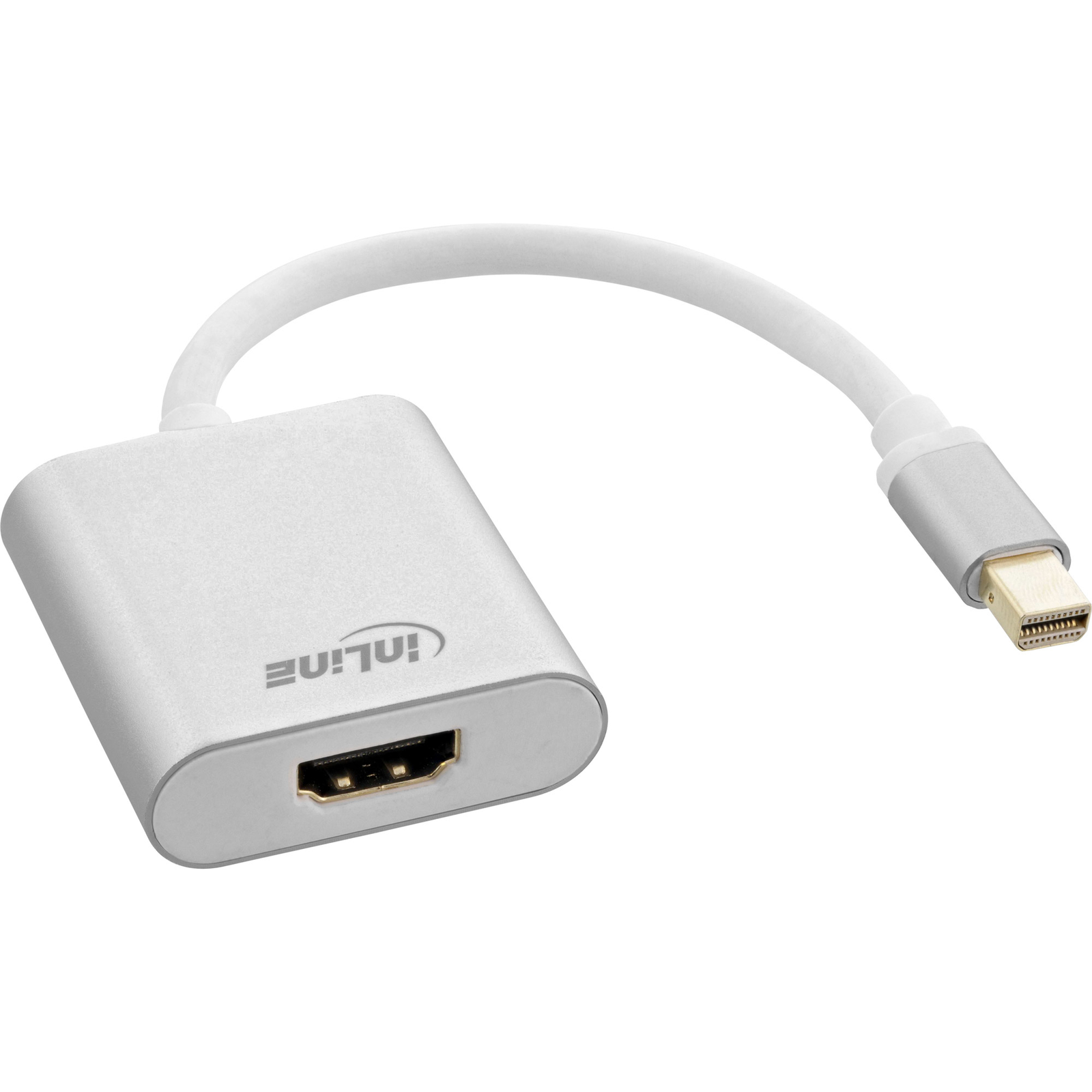 InLine Mini DisplayPort HDMI Adapter Cable Aluminum with Audio 4K-60Hz