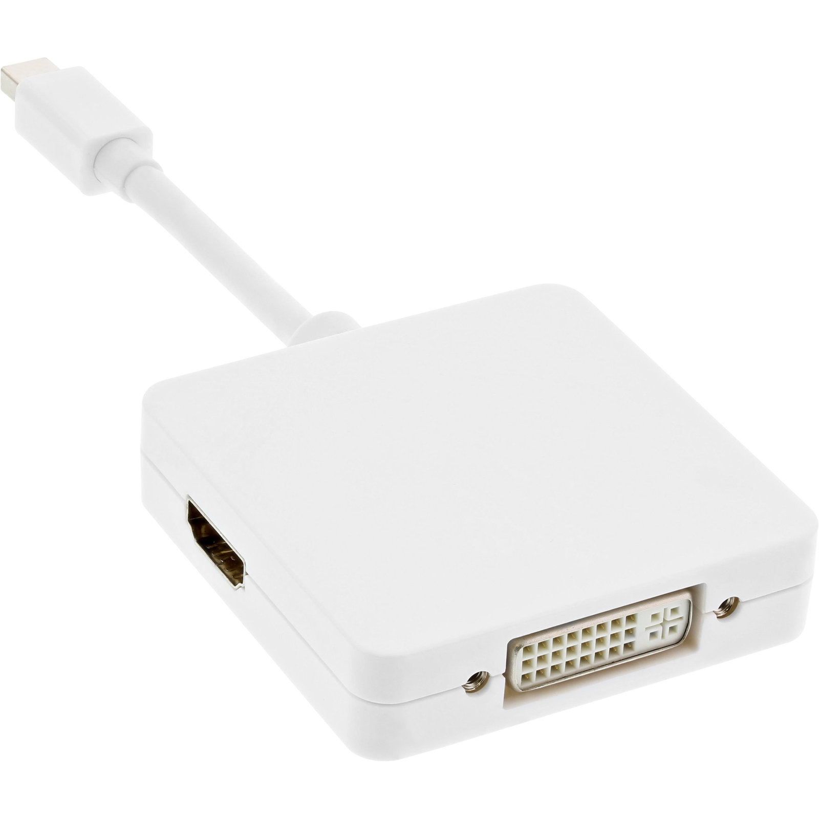 InLine Mini DisplayPort to HDMI-DVI-DisplayPort Adapter Cable White