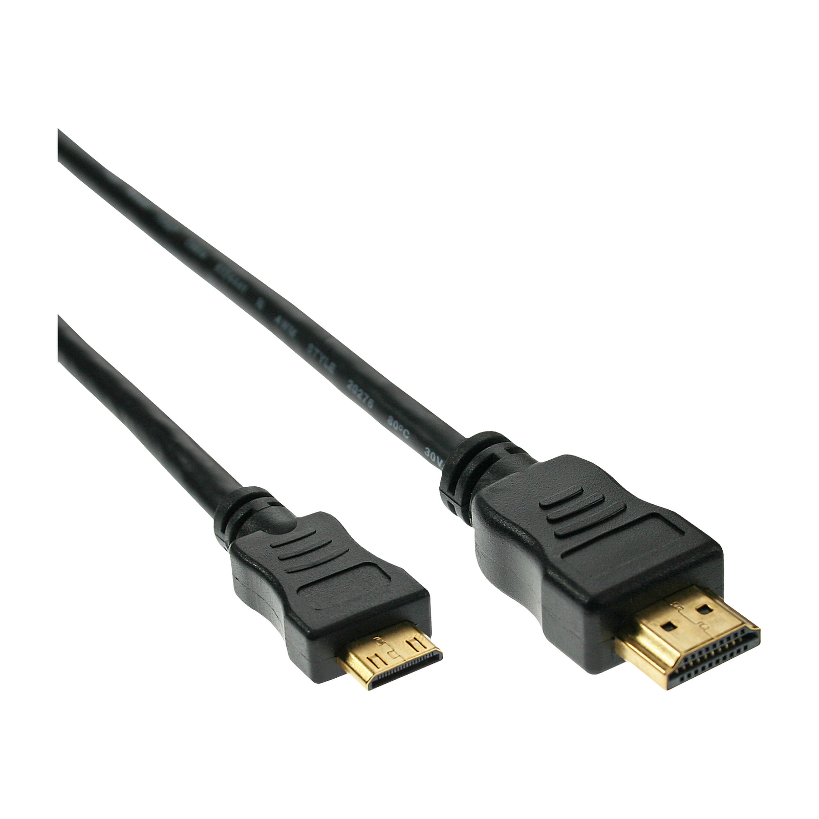 InLine High Speed HDMI Mini Cable Connector A to C Galvanized Cont. Black 10m