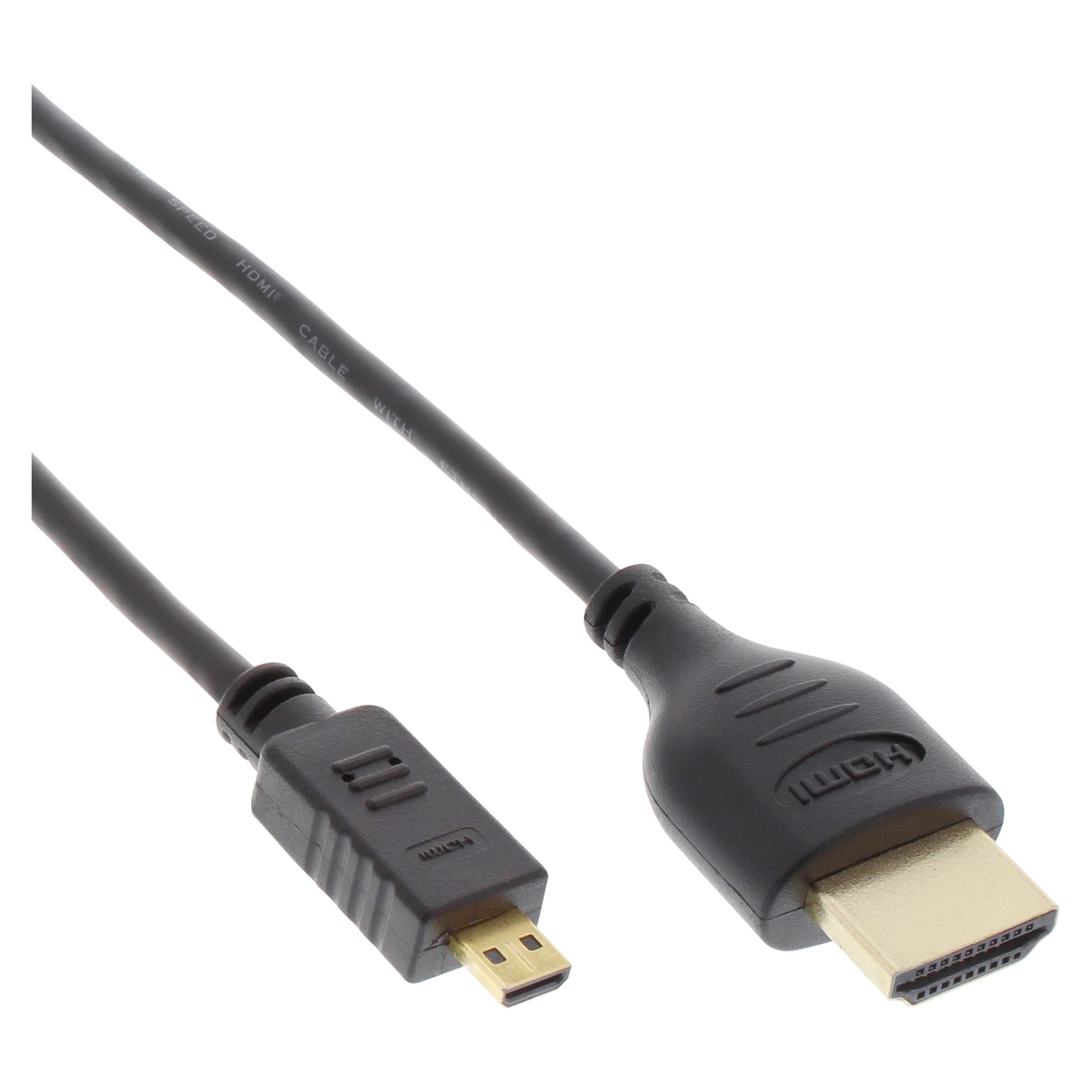 InLine HDMI Superslim Cable A to D HS with Eth. Premium Black gold 0 -3m