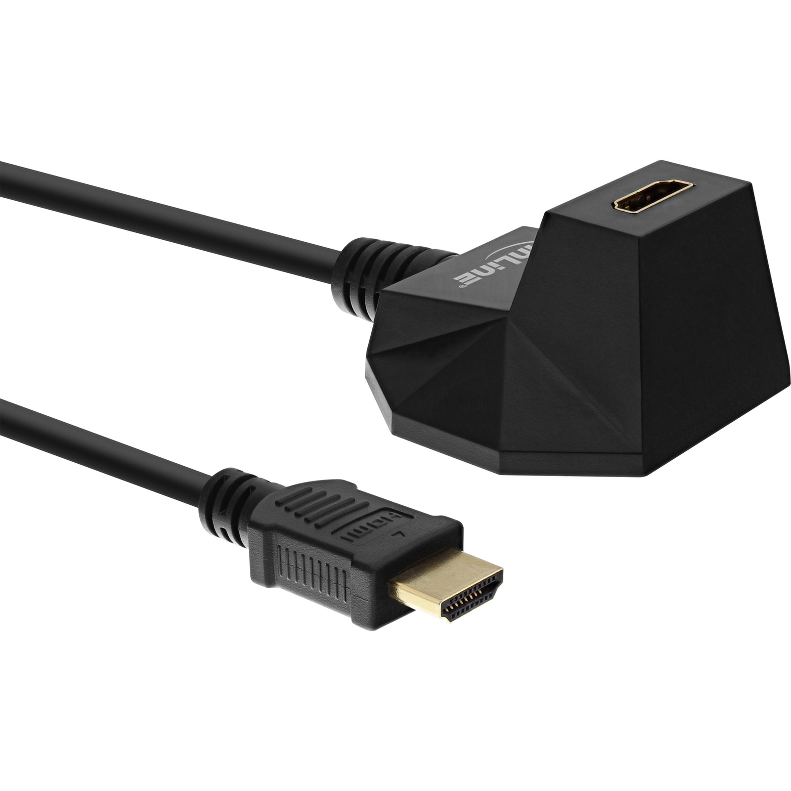 InLine HDMI-HS Extension W. Stand W. Eth. 4K2K ST BU Black gold 5m