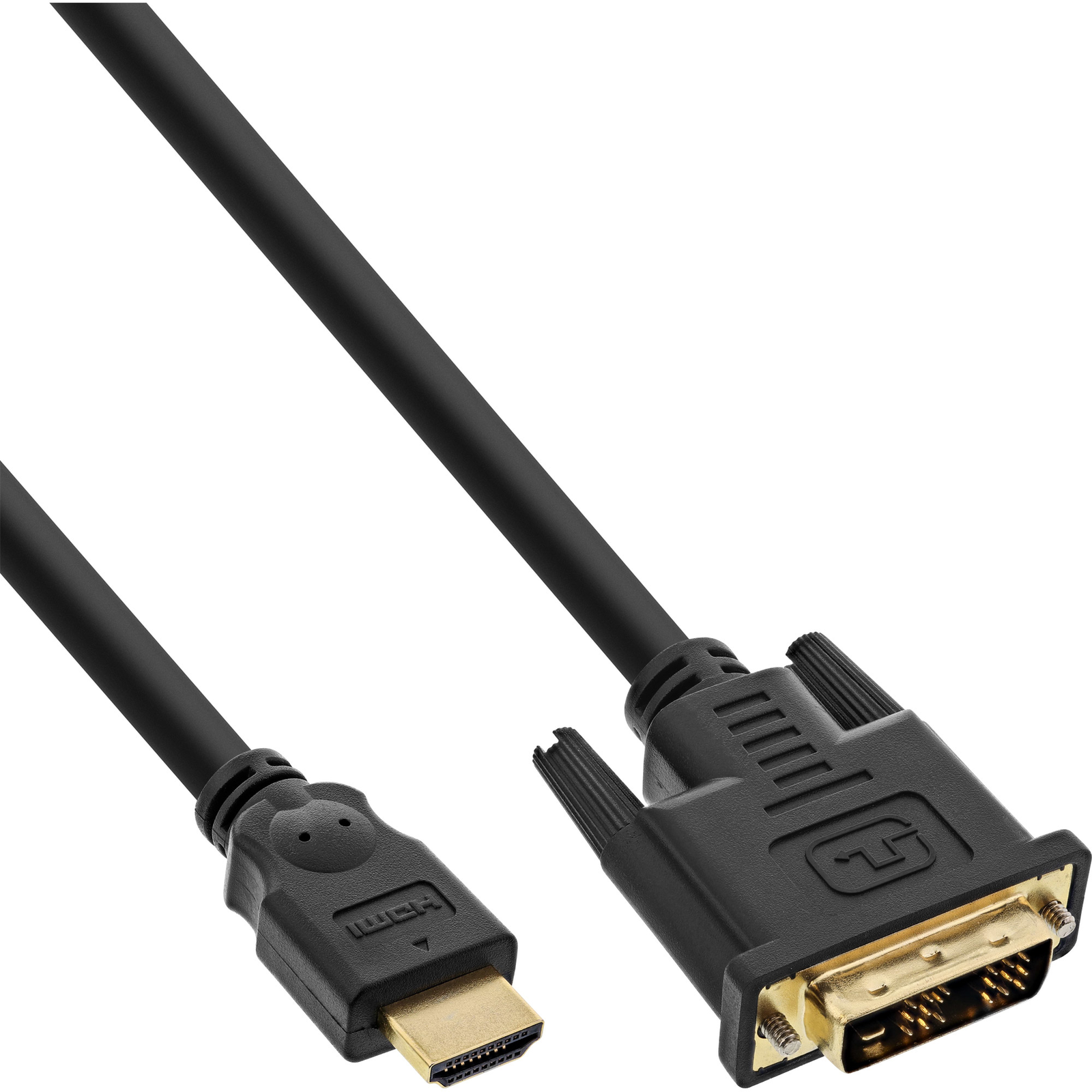 InLine HDMI-DVI Cable gold-plated Contacts HDMI ST to DVI 18+1 ST 0.3m