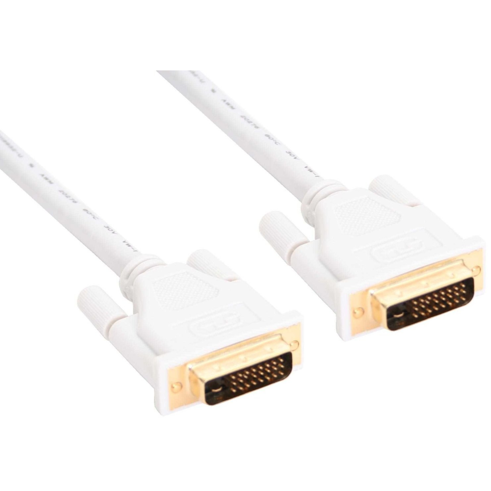 InLine DVI-D Cable Digital 24+1 Male Male Dual Link White gold 2m