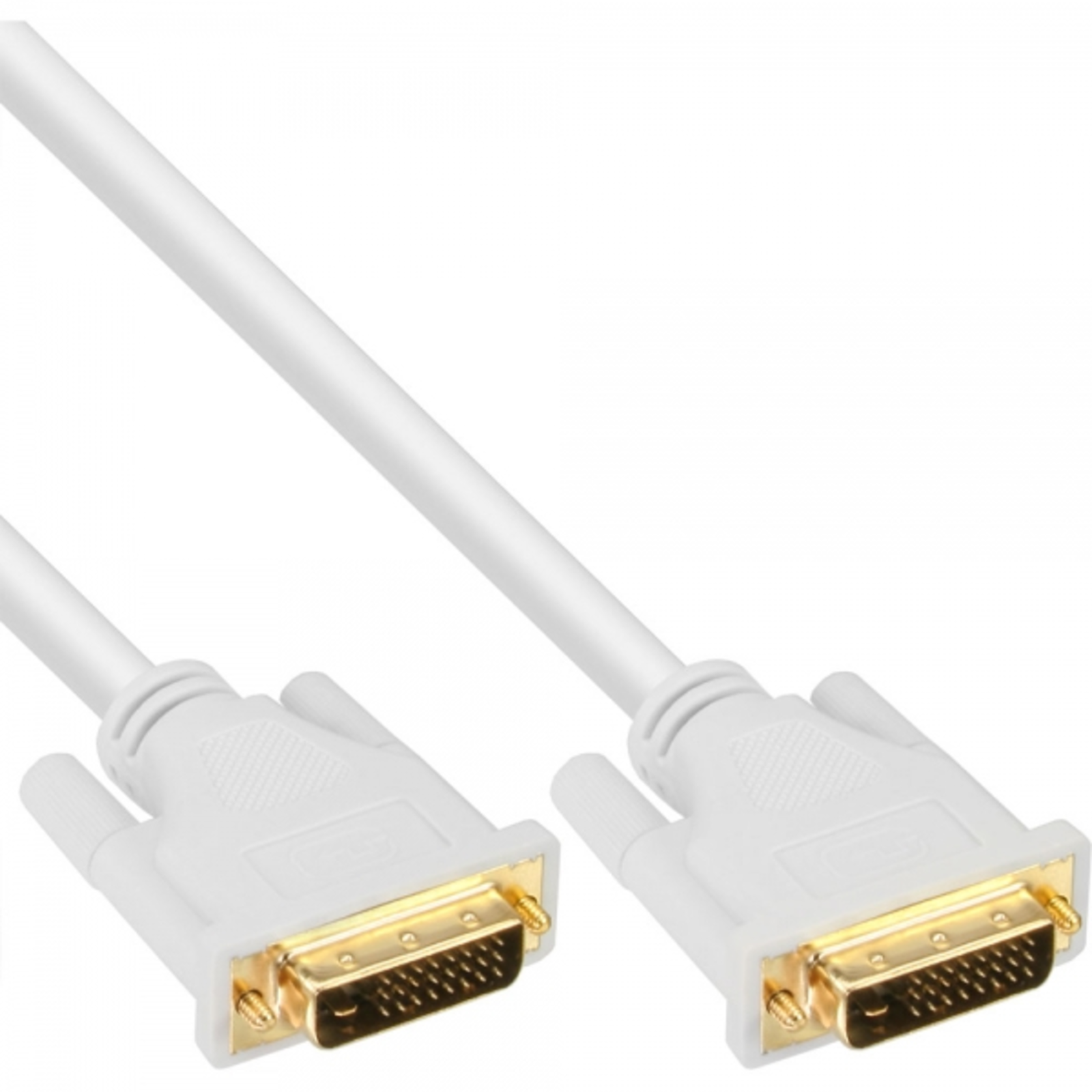 InLine DVI-D Cable Digital 24+1 Male Male Dual Link White gold 3m