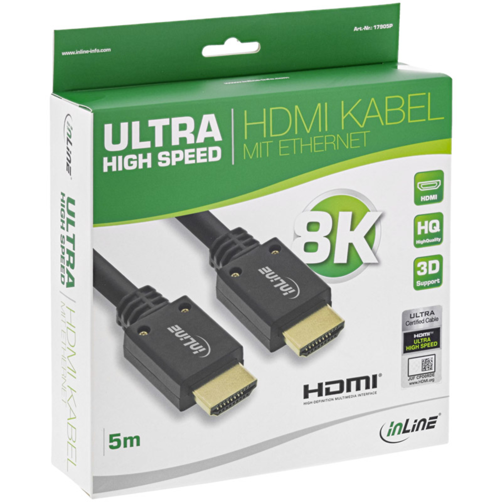 InLine 8K4K Ultra High Speed HDMI Cable Black 5m