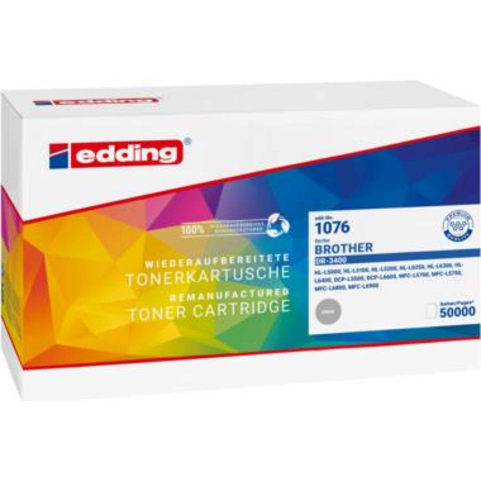 Edding EDD-1076 Black Drum Replaces Bredher DR-3400 Compatible Toner Unit
