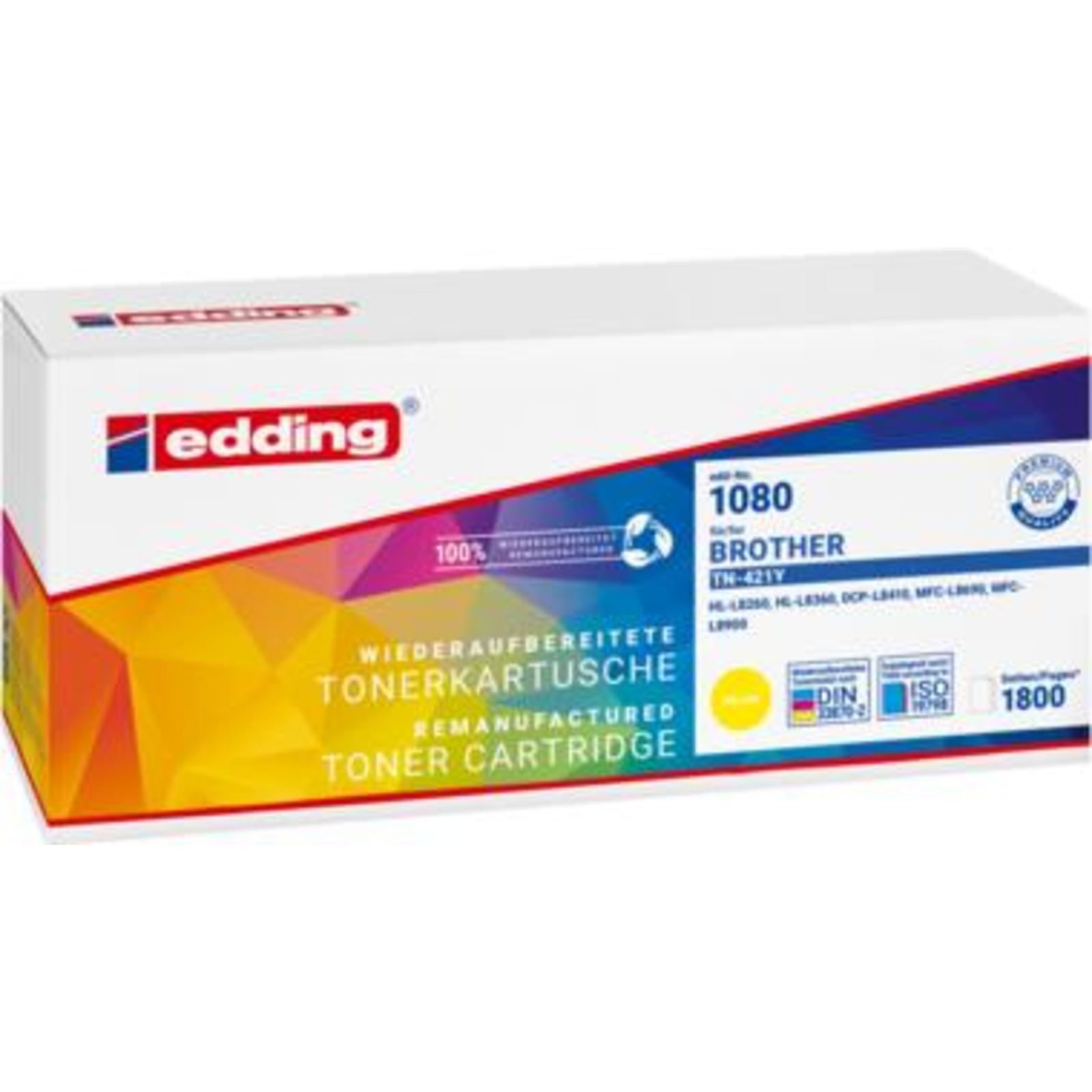 Edding EDD-1080 Yellow Toner Replaces Bredher TN-421Y Compatible Toner Unit