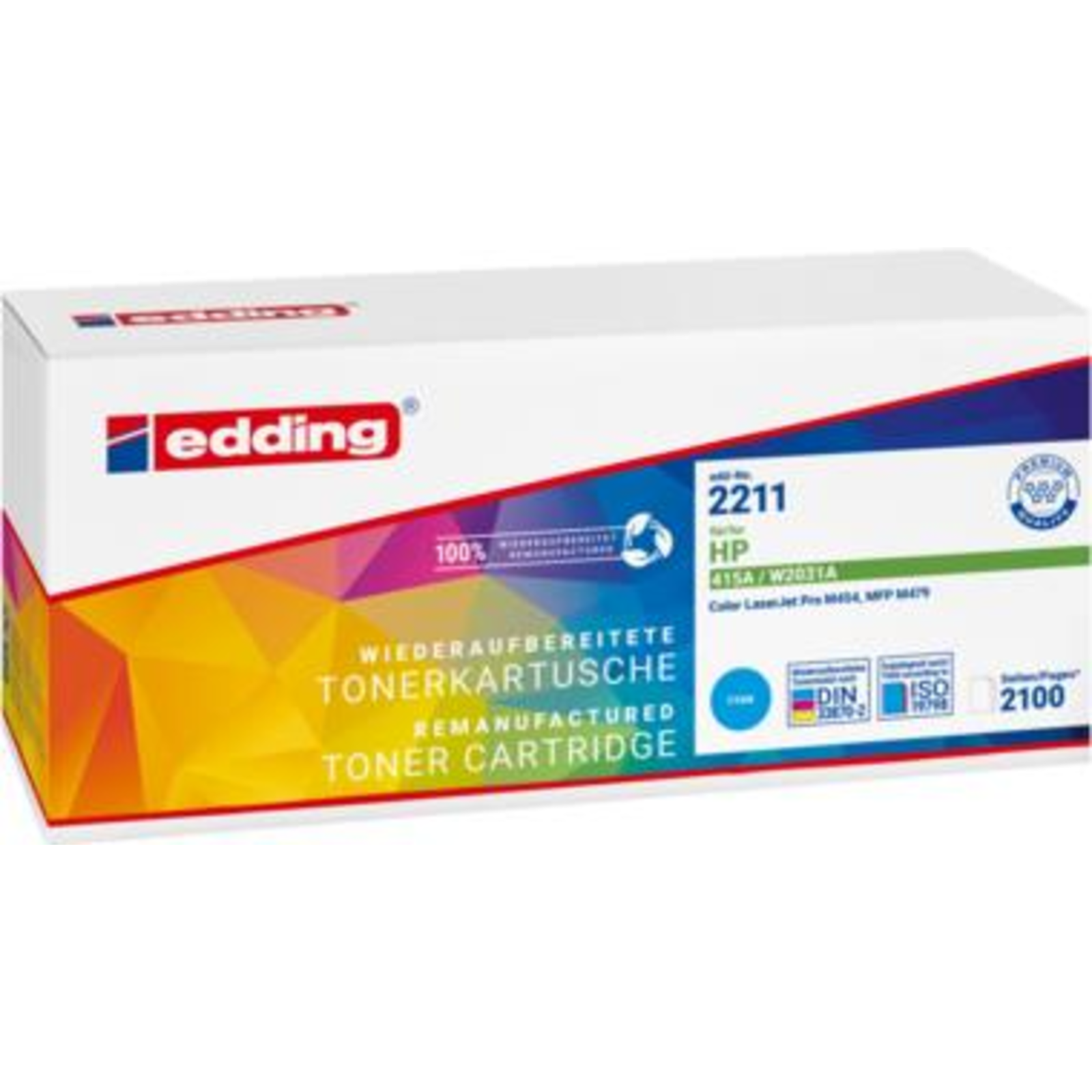 Edding EDD-2211 cyan Toner Replaces 415A W2031A 18-2211 Compatible Toner Unit