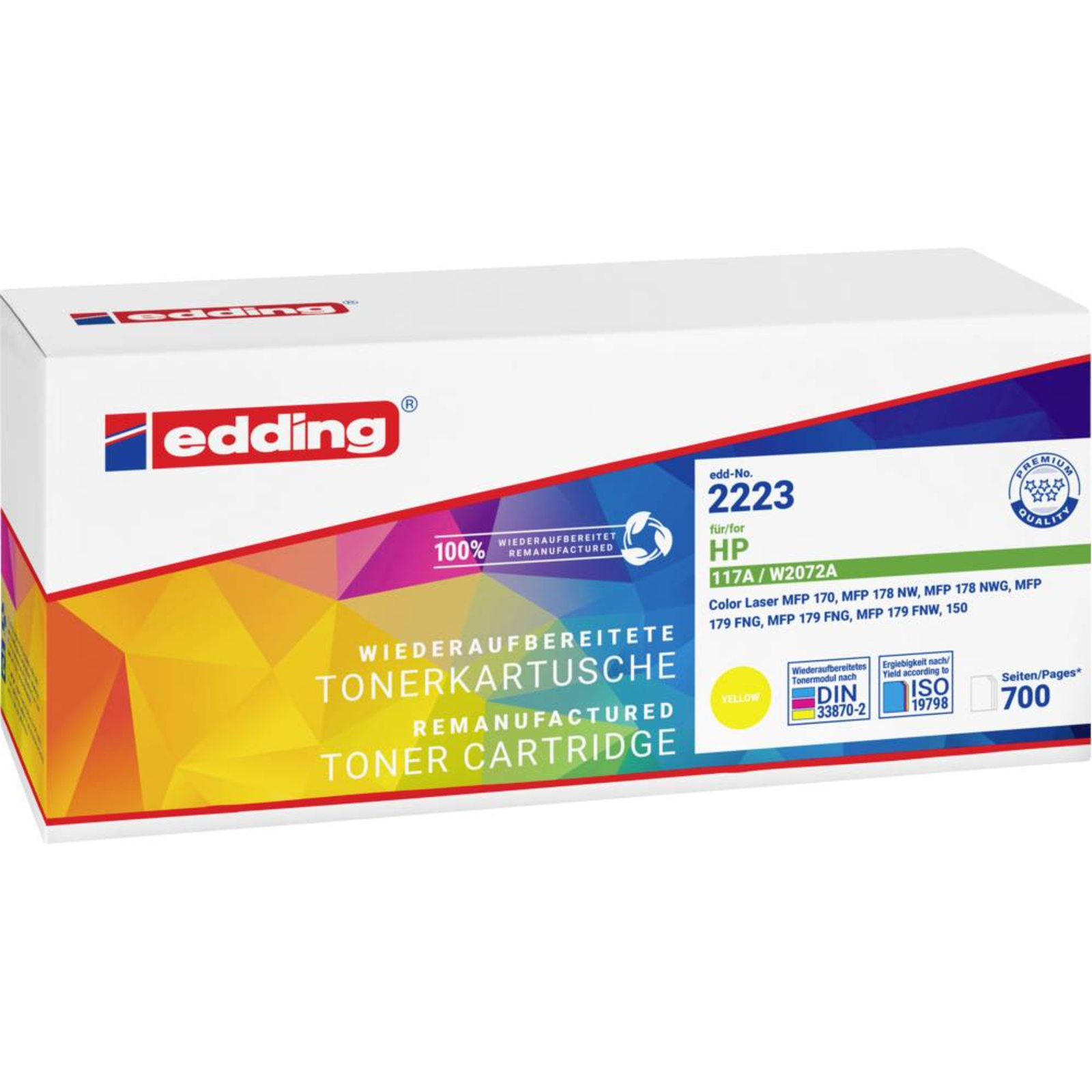 edding EDD-2223 Yellow Toner Compatible with HP 117A (W2072A)
