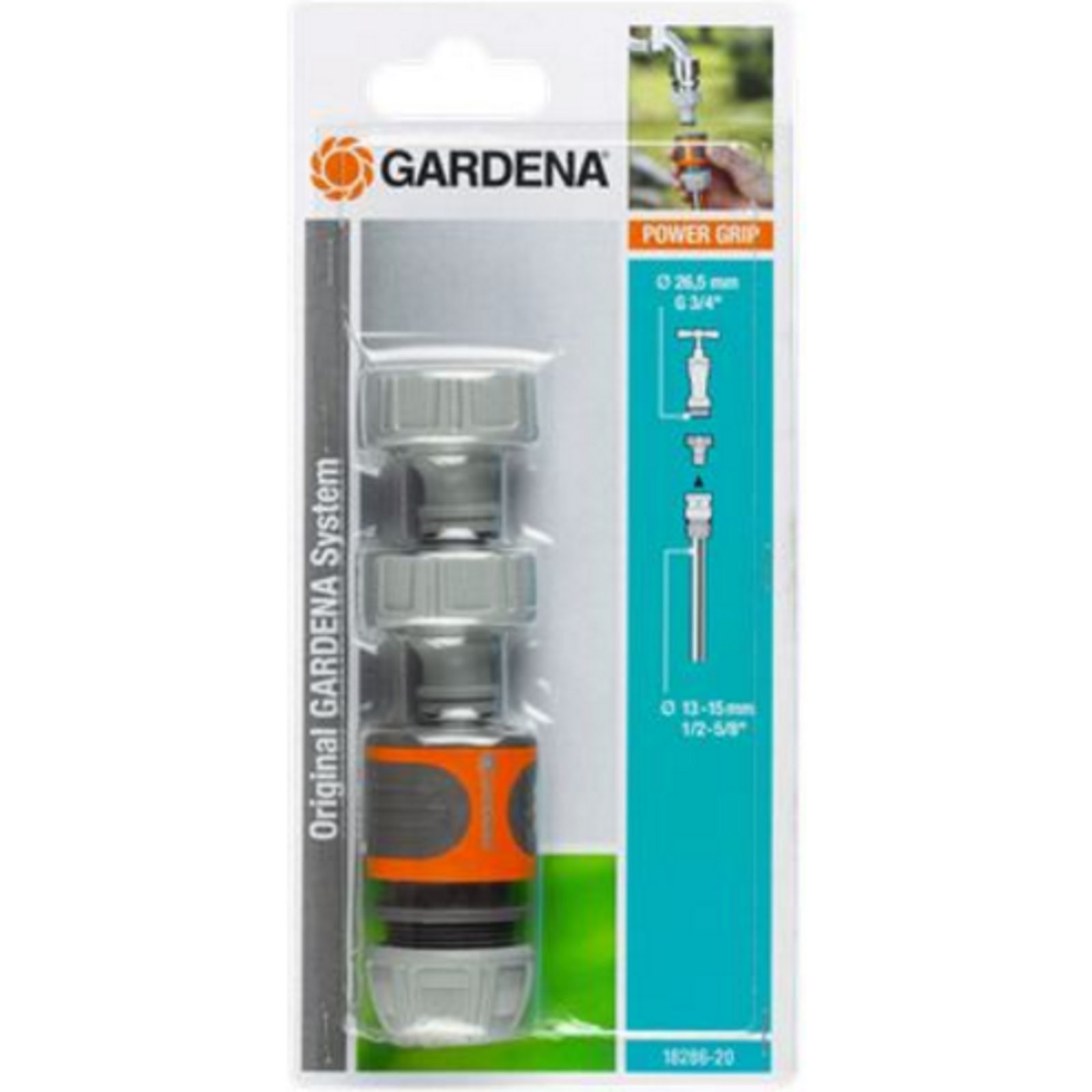 Gardena Connection Set Contents 2 X 18201/1 X 18215 Packaged.