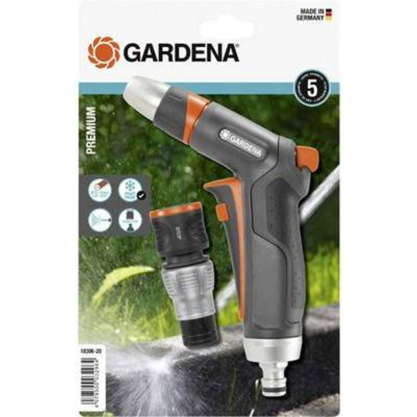 Gardena Premium Cleaning Syringe Set 18306-20 Black Silver 13mm 1 2