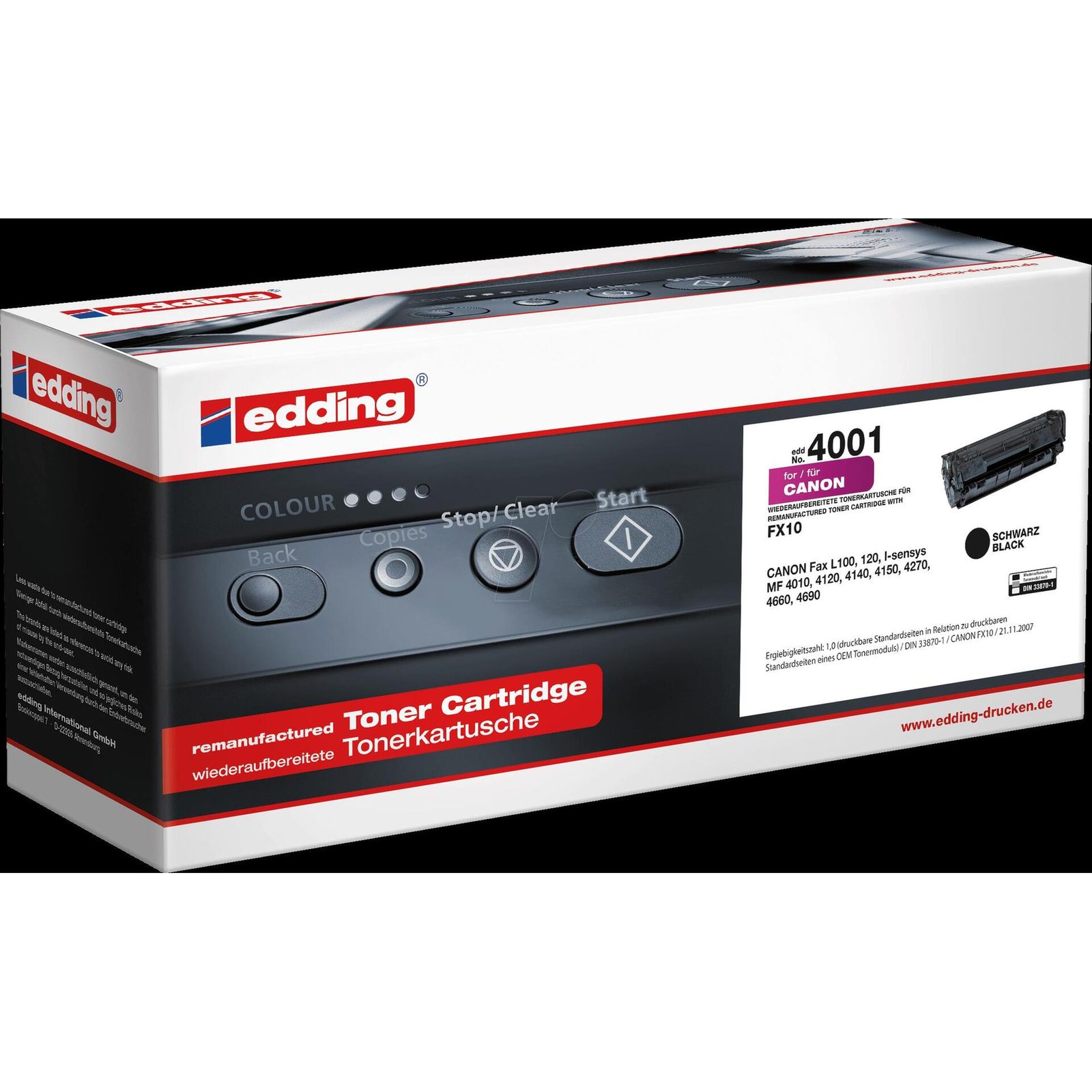 edding EDD-4001 Black Toner Compatible with Canon FX-10