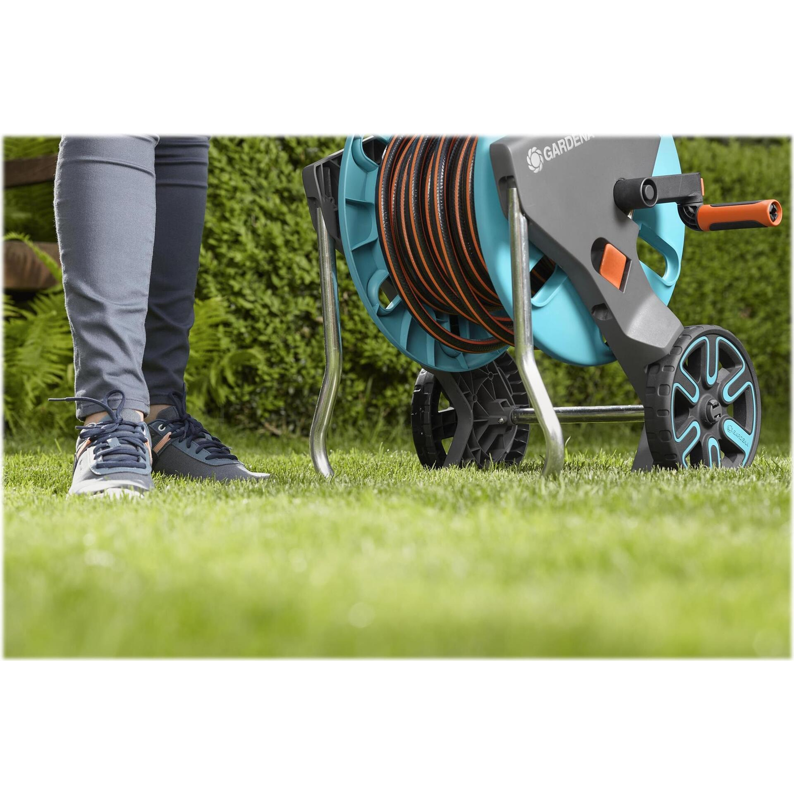 Gardena CleverRoll M Easy Hose Trolley Turquoise Grey