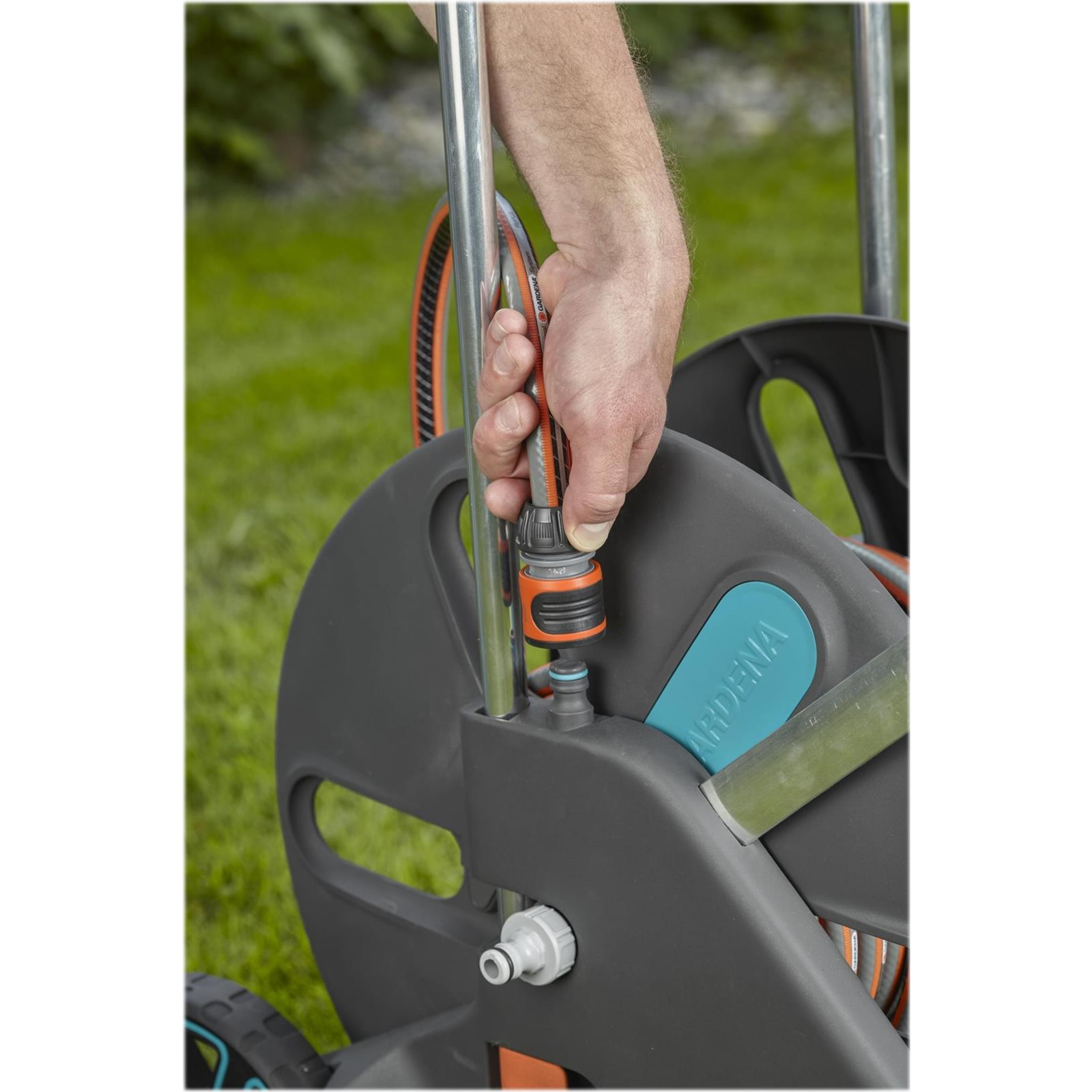 Gardena CleverRoll L Easy Hose Reel Grey orange