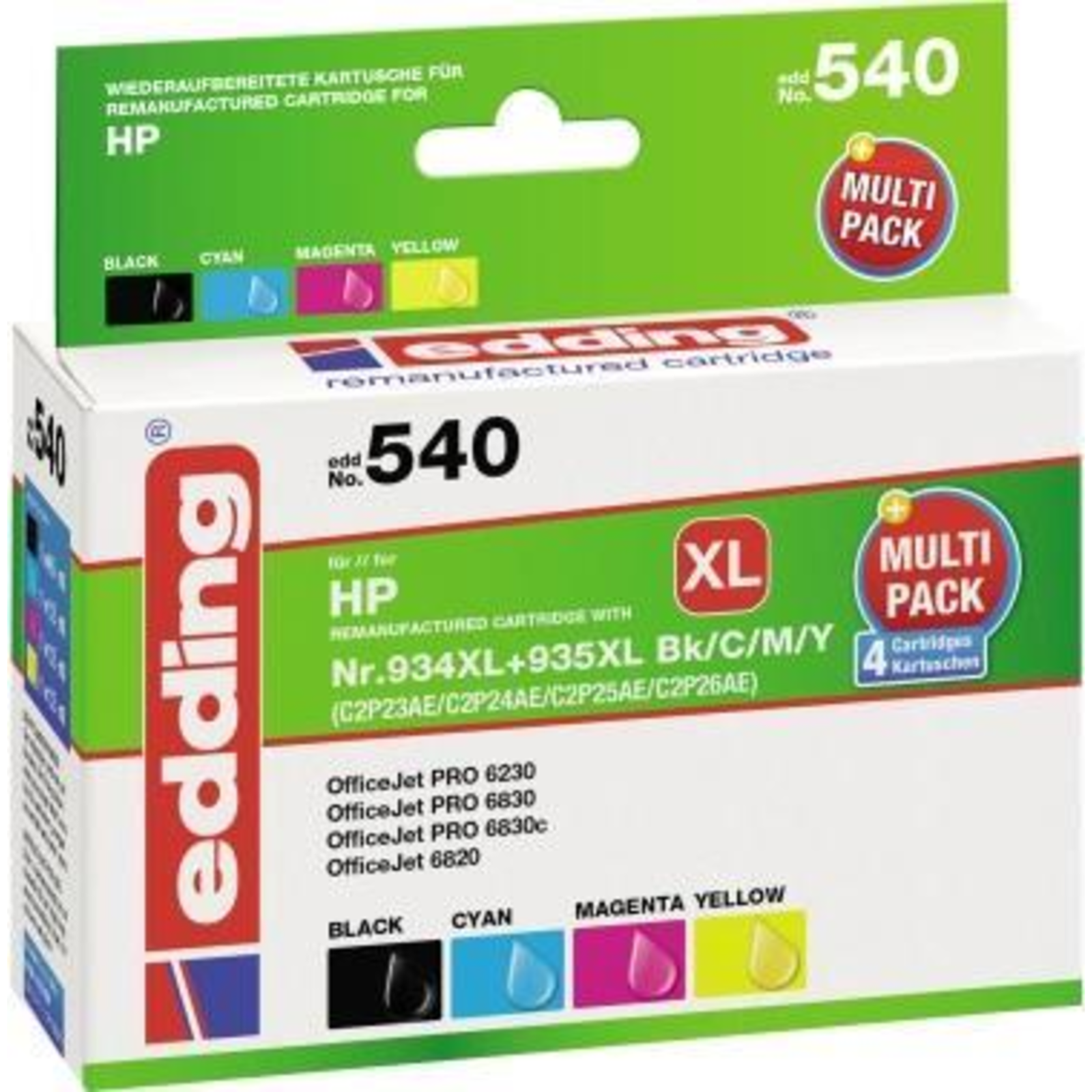Edding EDD-540 Compatible Black cyan magenta Yellow HP Multipack