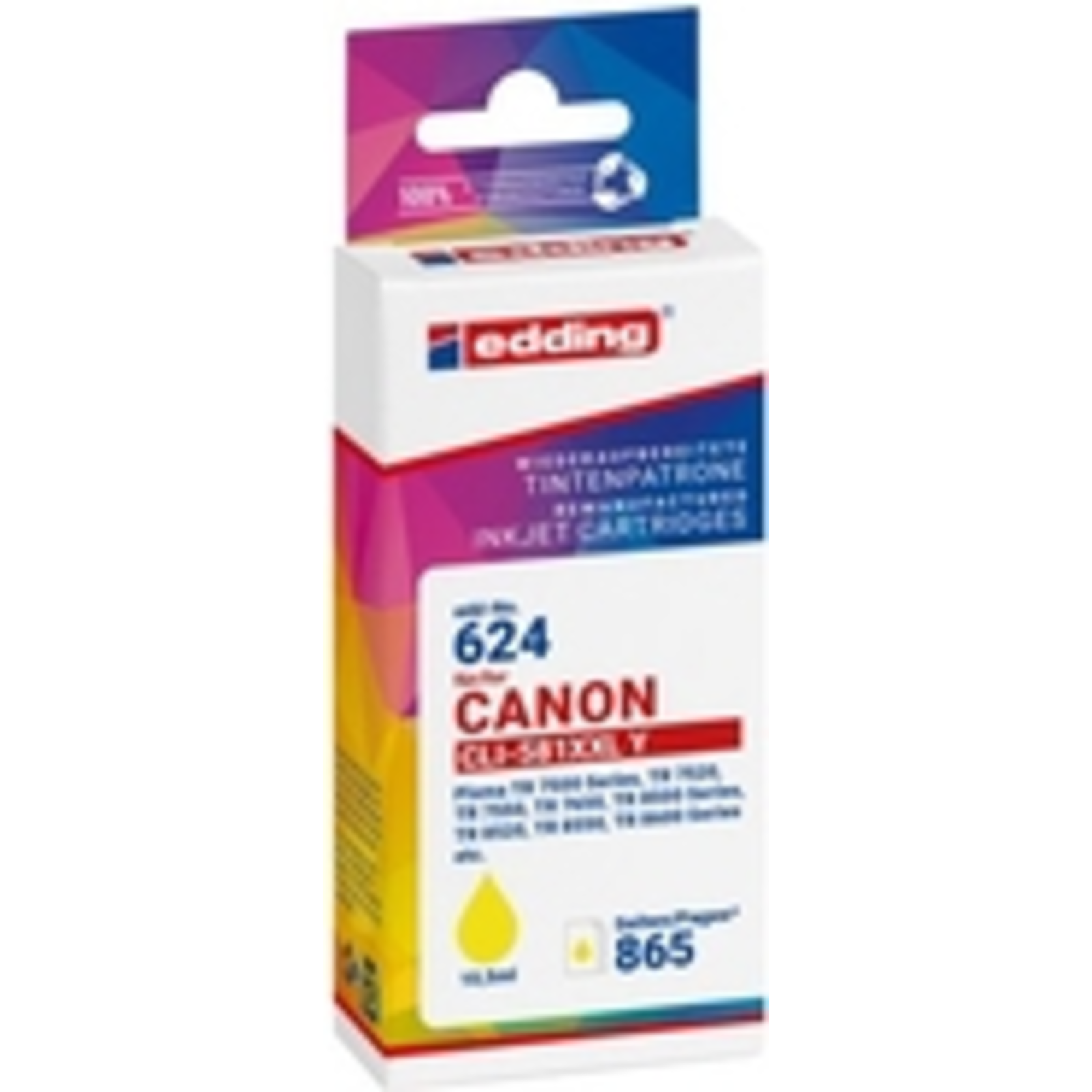 edding Printer Cartridge EDD-624 Yellow Compatible with Canon CLI-581XXL Y