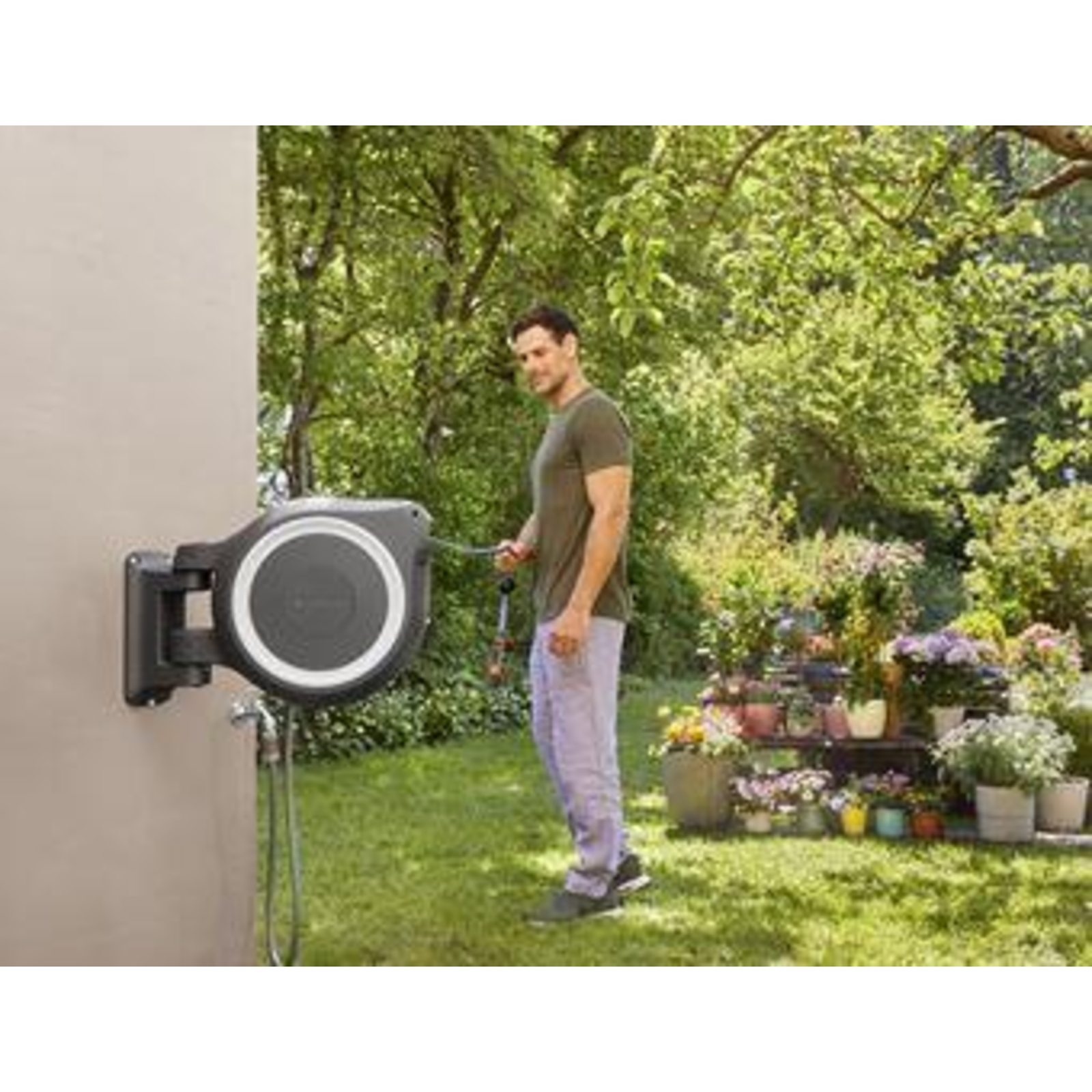 Gardena Wall-mounted Hose Box RollUp XL 35 Metres Grey