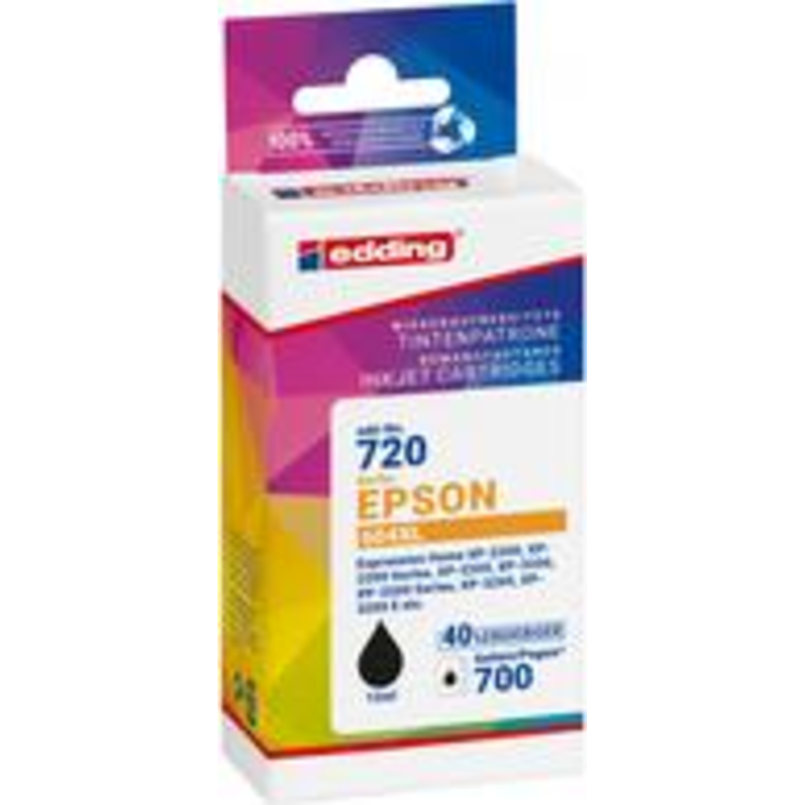 Edding EDD-720 Black Printer Cartridge Compatible with EPSON 604XL T10H1 Compatible Ti