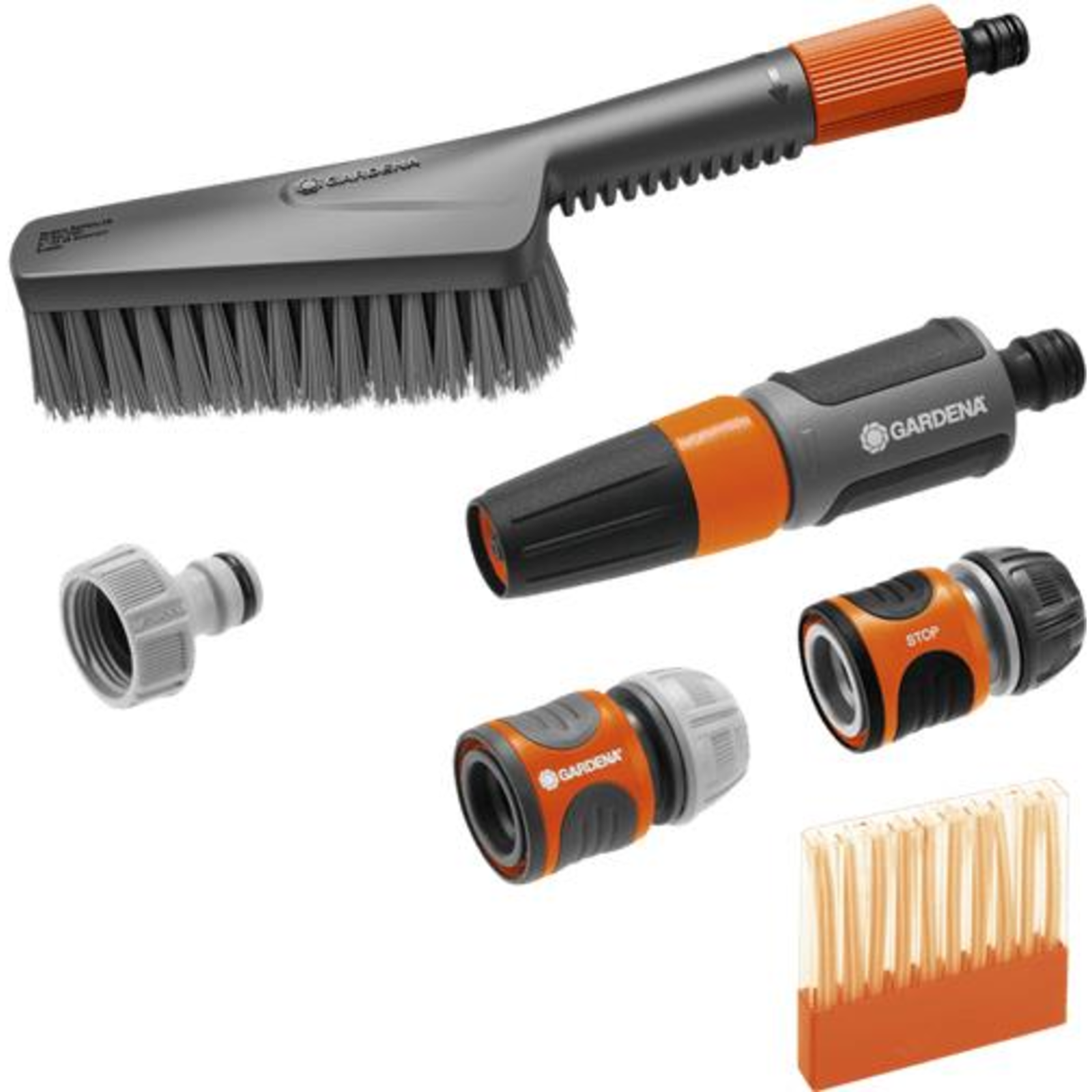 Gardena Cleansystem Basic Equipment with Hand Brush S Soft Grey orange Incl. 10 Soap Sticks