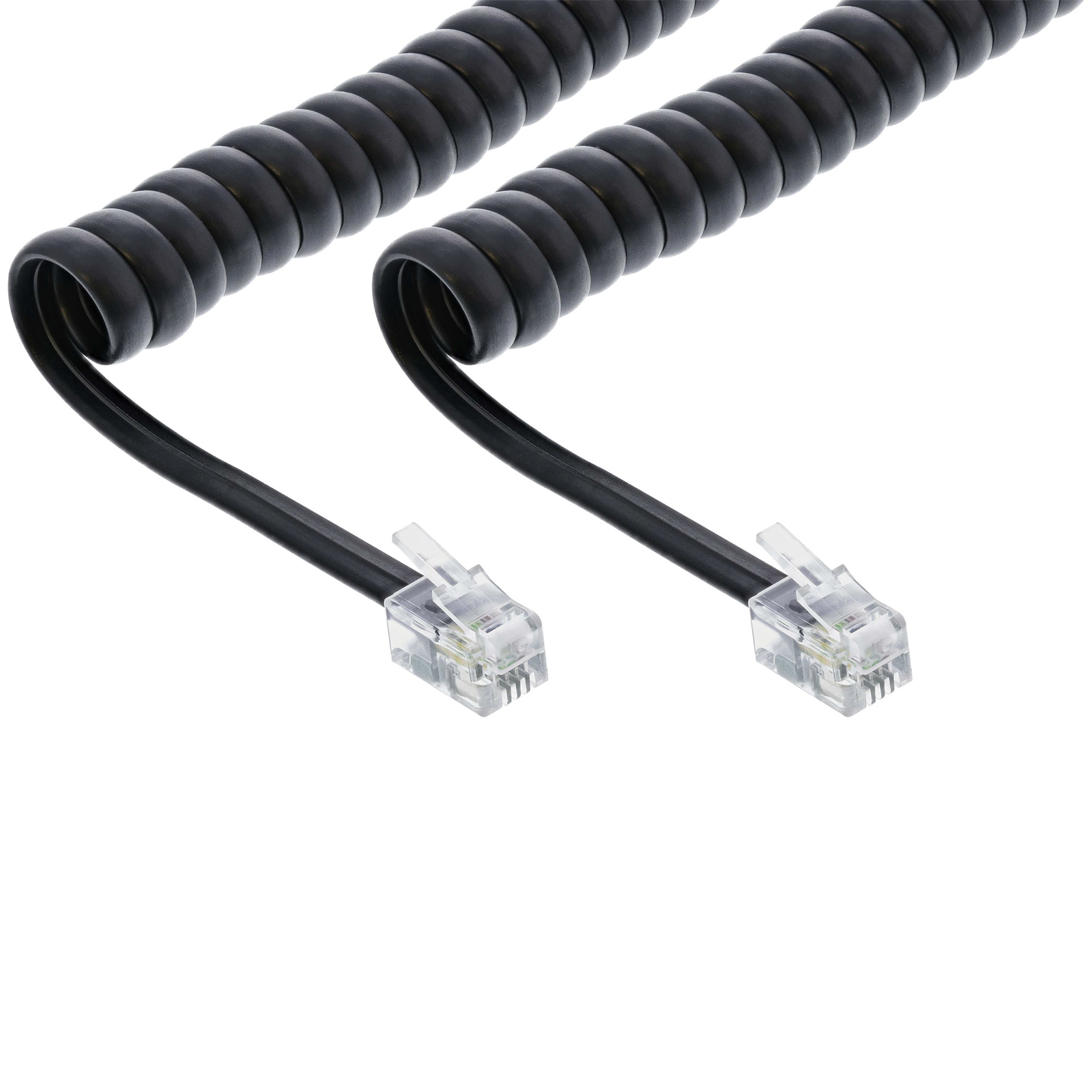 InLine Spiral Cable RJ10 Plug Plug Black 11 Occupied Max. 2m