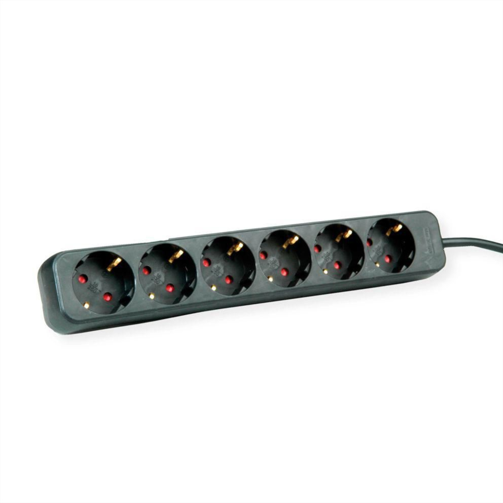 ROLINE 6-way Socket Strip without Switch Black 3 M