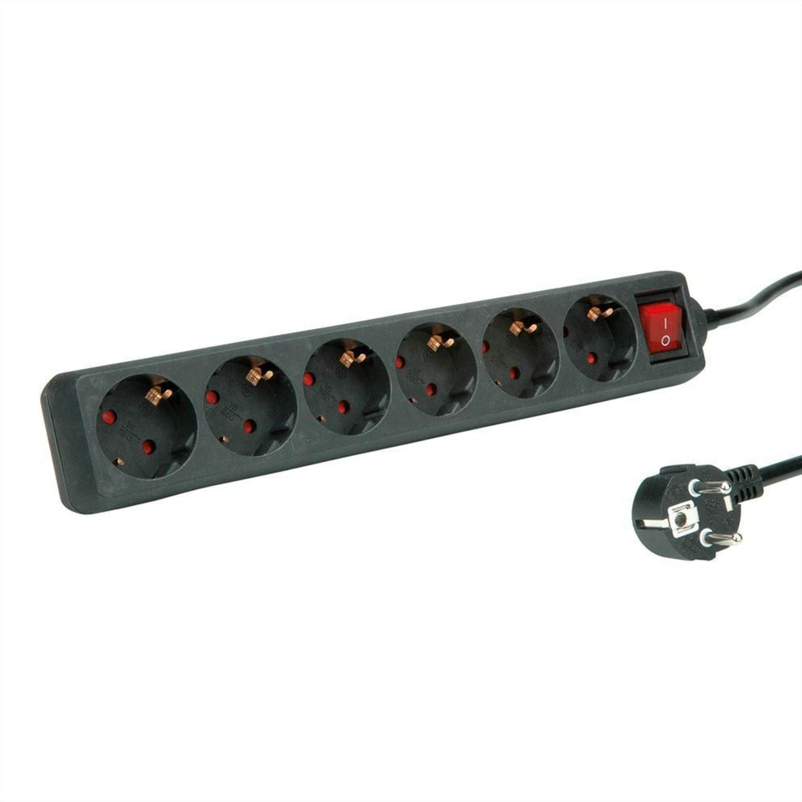 ROLINE 6-way Power Strip with Switch Black 10 M