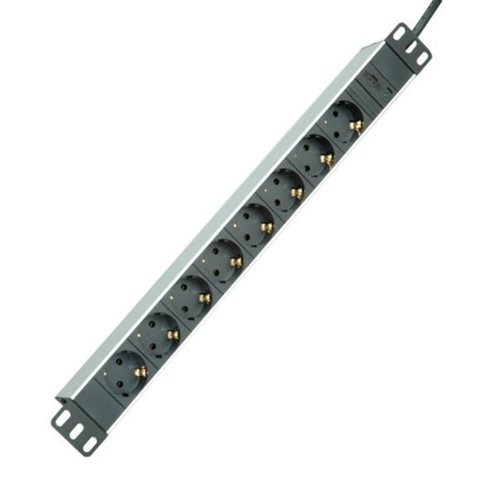 ROLINE 2 M Indoor Aluminium IEC320 C14 8 AC Outlets 250 V