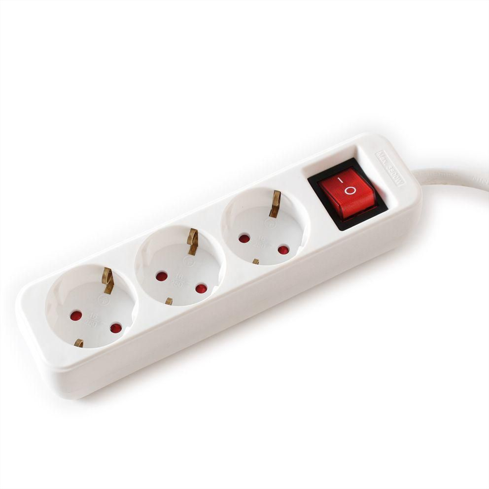 Value 19.99.1076 Power Strip with Switch White Safety Contact 1 Pc.
