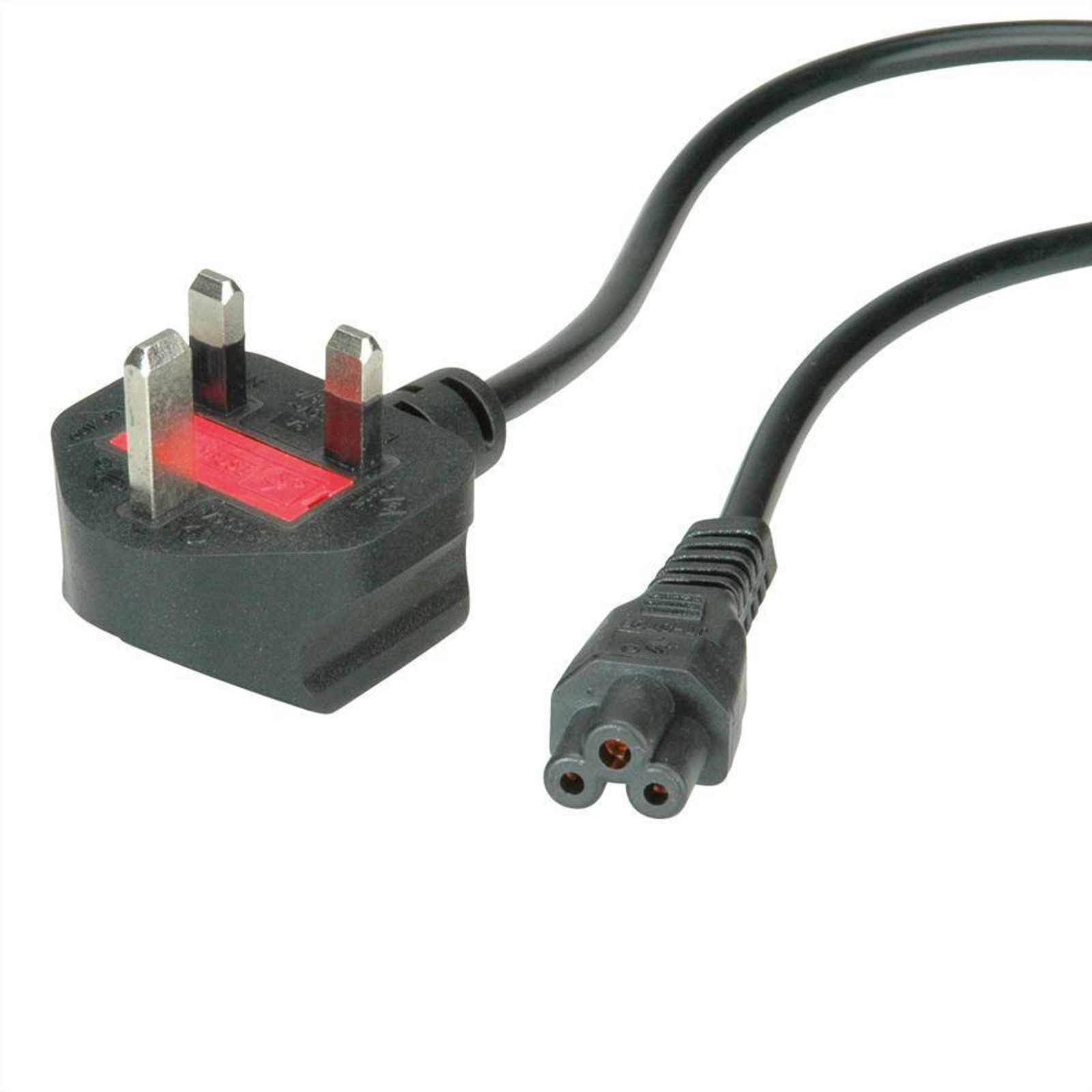 VALUE Power Cable BS 1363 (M) Angled to IEC 60320 C5 Straight