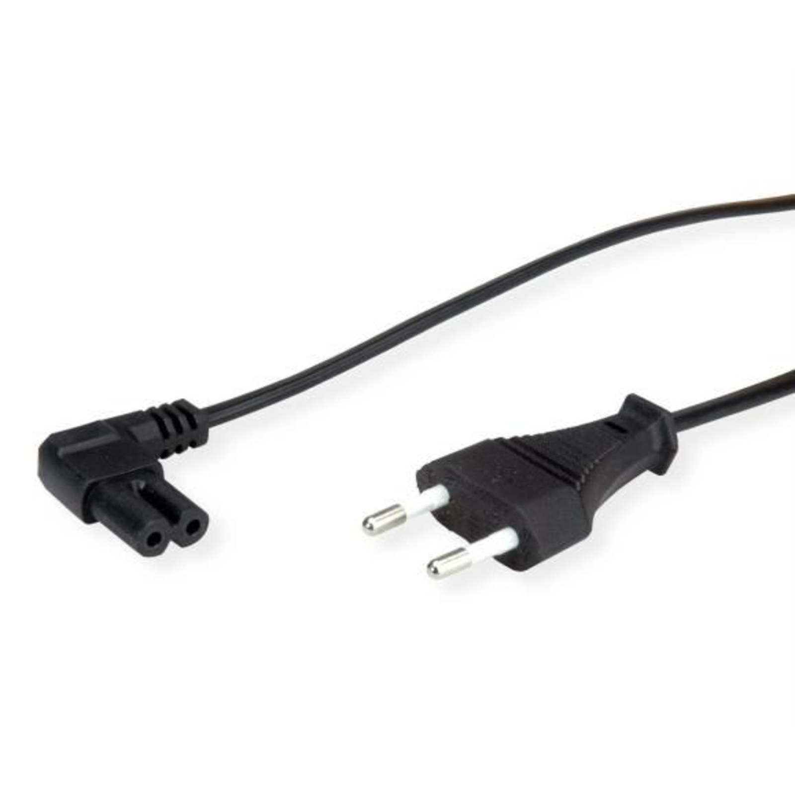 VALUE Power Cable Euro Plug Straight to IEC 60320 C7 Angled
