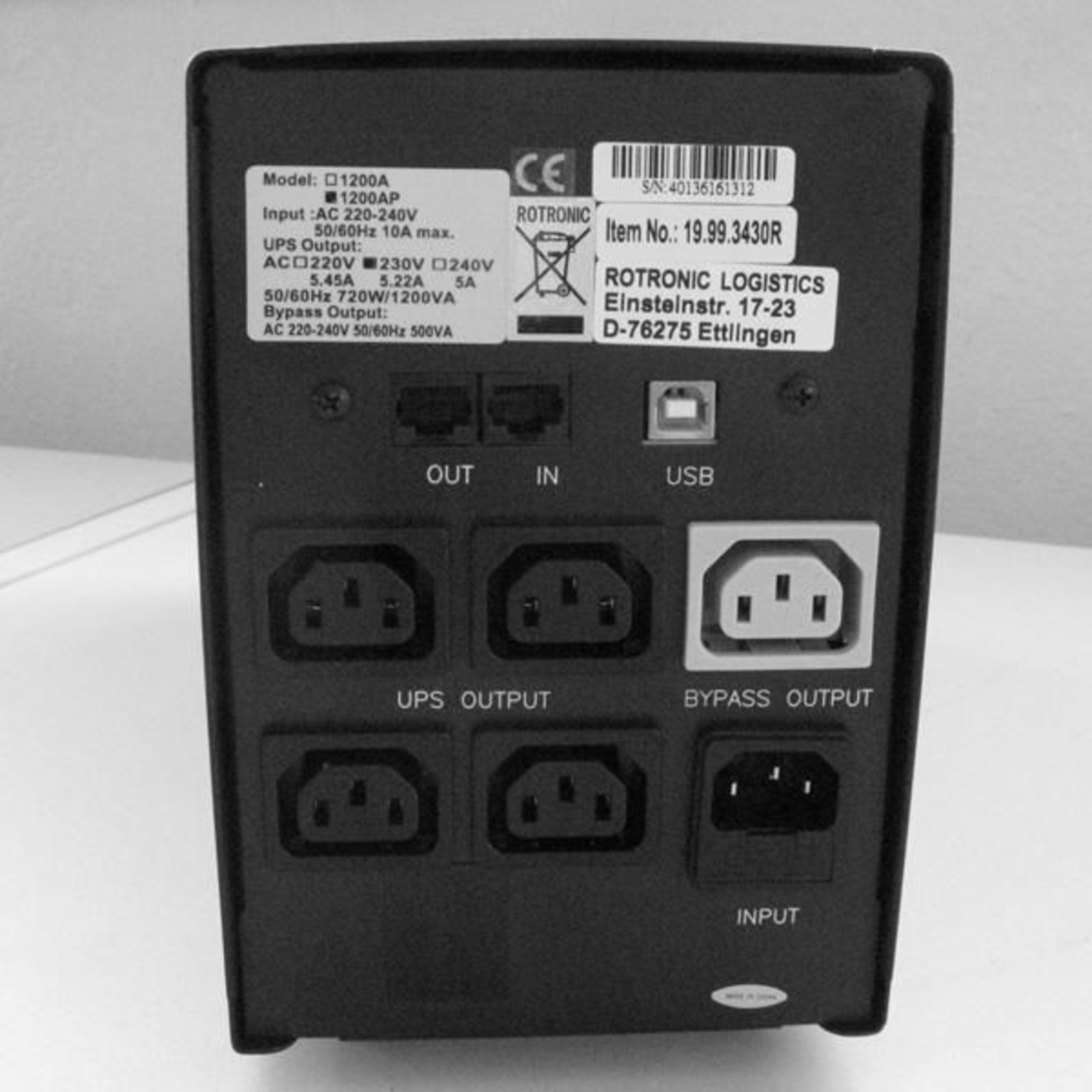 VALUE 1200 UPS Alternating Current 230 V