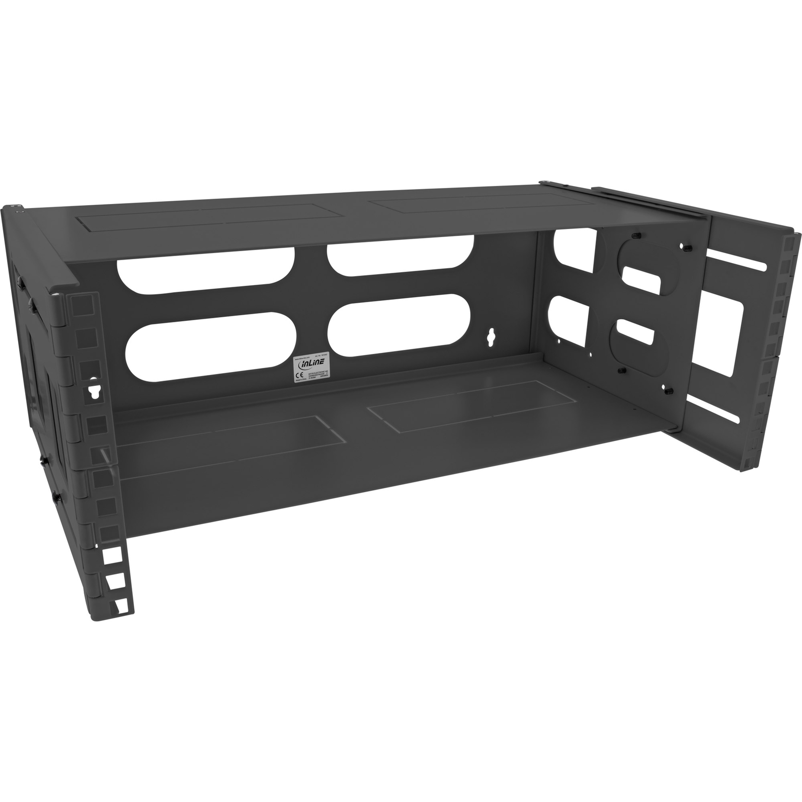 InLine Cabinet Suitable for Wall Mounting RAL 9005 Deep Black 4U 48.3 Cm (19inch)